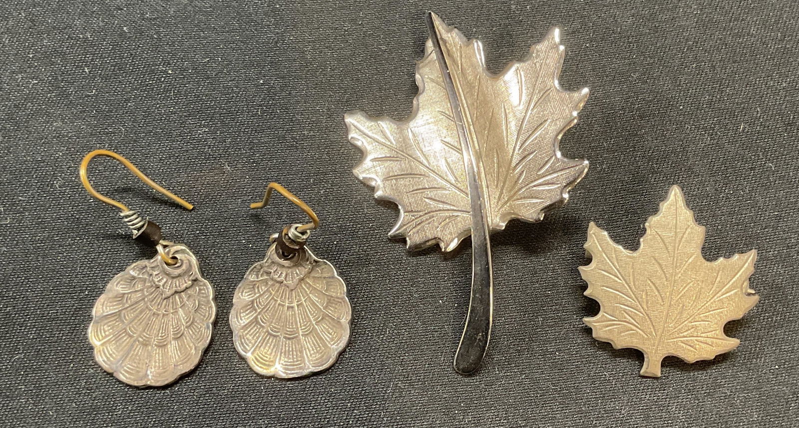 Lot 3 Beau Sterling Silver Leaf Brooch + (1 of 8)