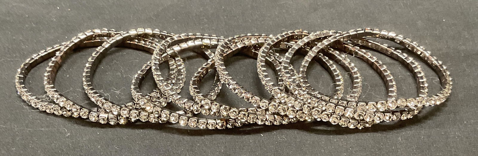 Set 10 Silver Tone Crystal Bracelets (1 of 6)