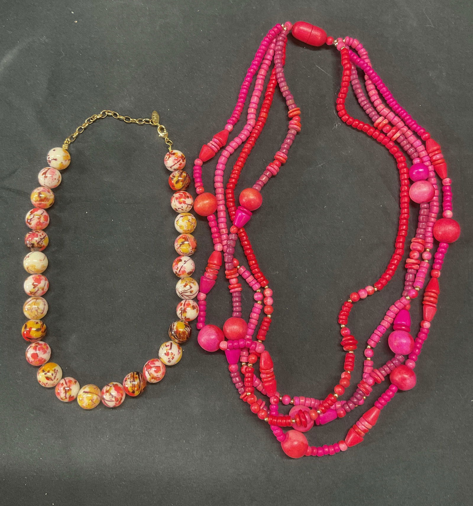 Lot 2 Vera Floral Beaded Necklace + (1 of 6)