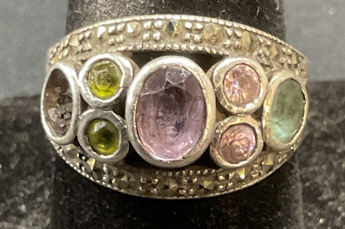 Vintage Sterling Silver Semi Precious Gem Ring (1 of 6)