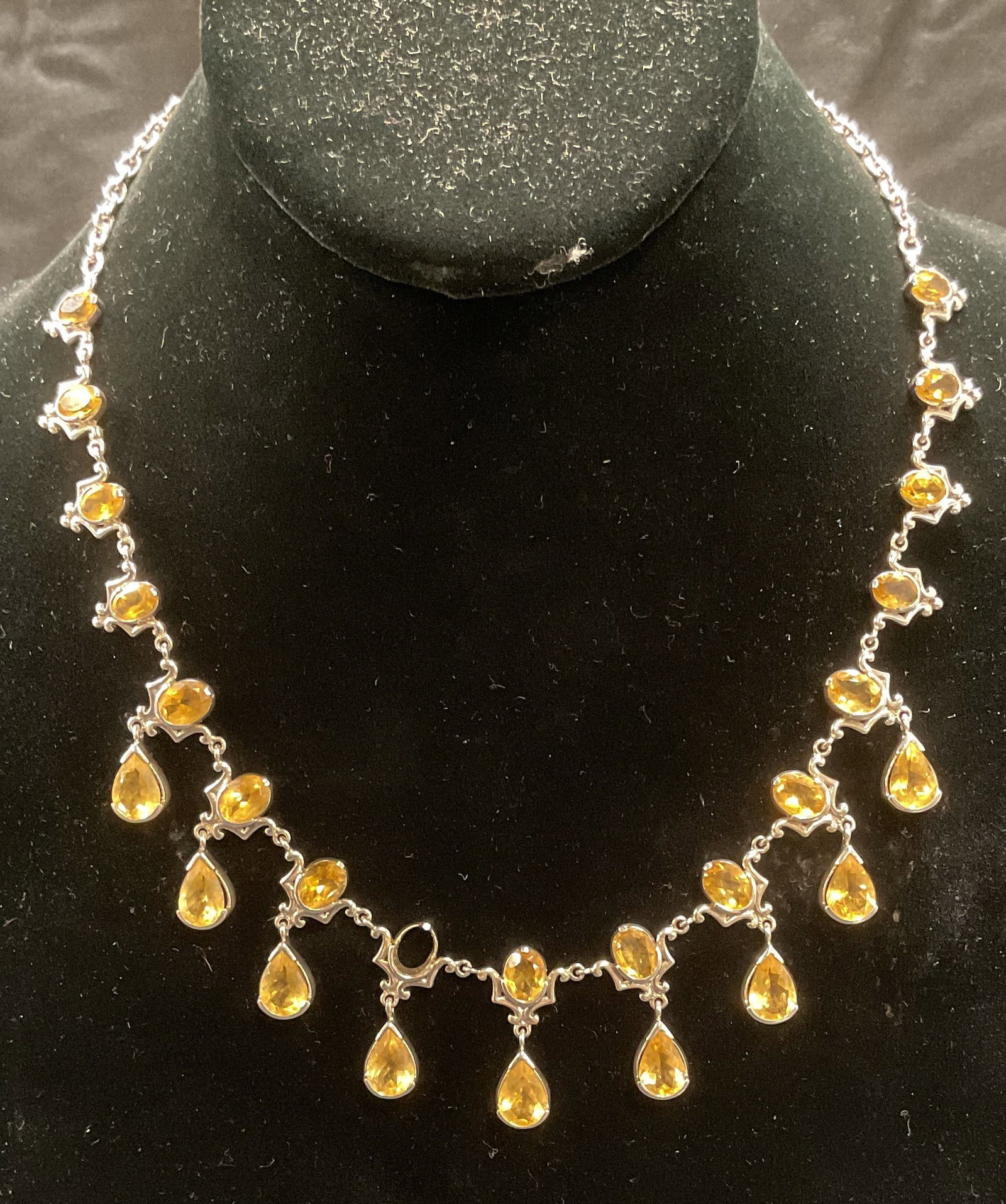 Sterling Silver & Citrine Gemstone Necklace (1 of 7)