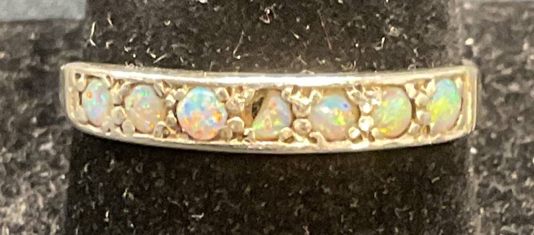 Vintage Signed Sterling Silver Opal Cabochon Ring (1 of 6)