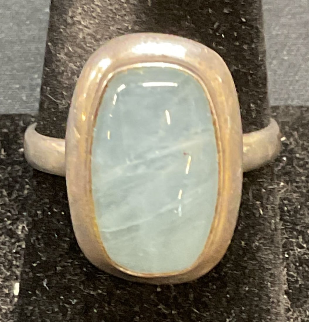 Sterling Silver Agate Gemstone Ring (1 of 6)