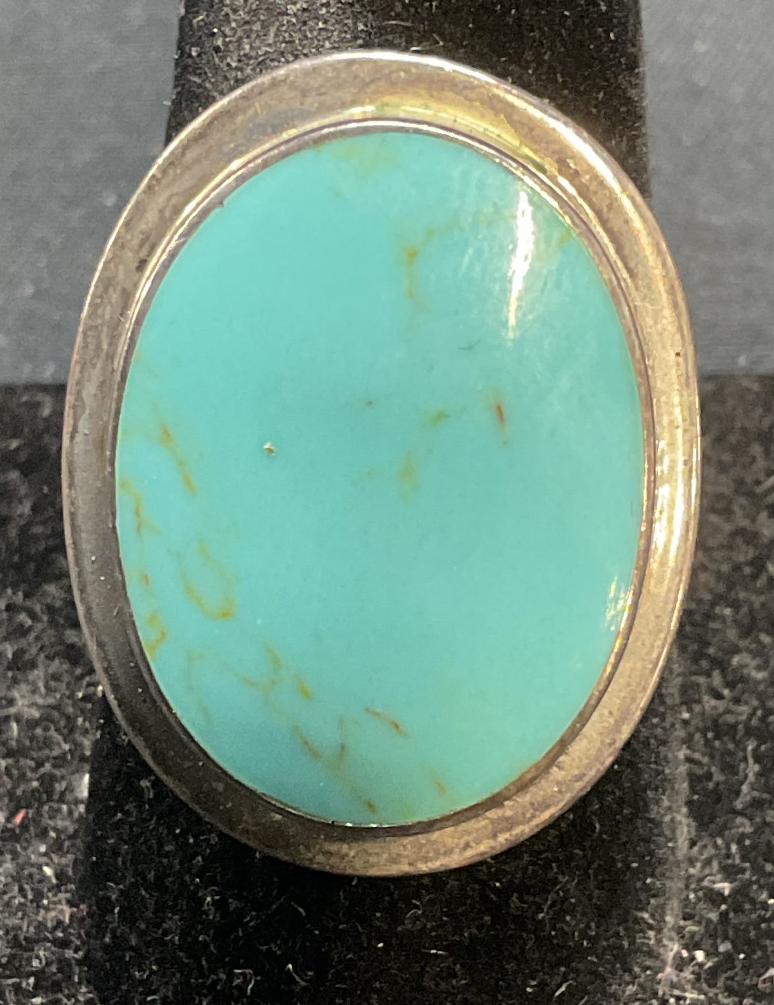 Vtg Sterling Silver Turquoise Style Cabochon Ring (1 of 6)