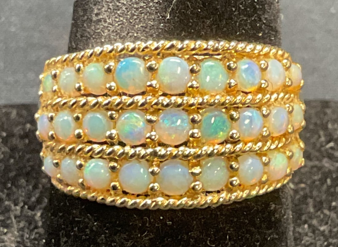 NK Sterling Silver Gold Pl Opal Style Ring (1 of 7)