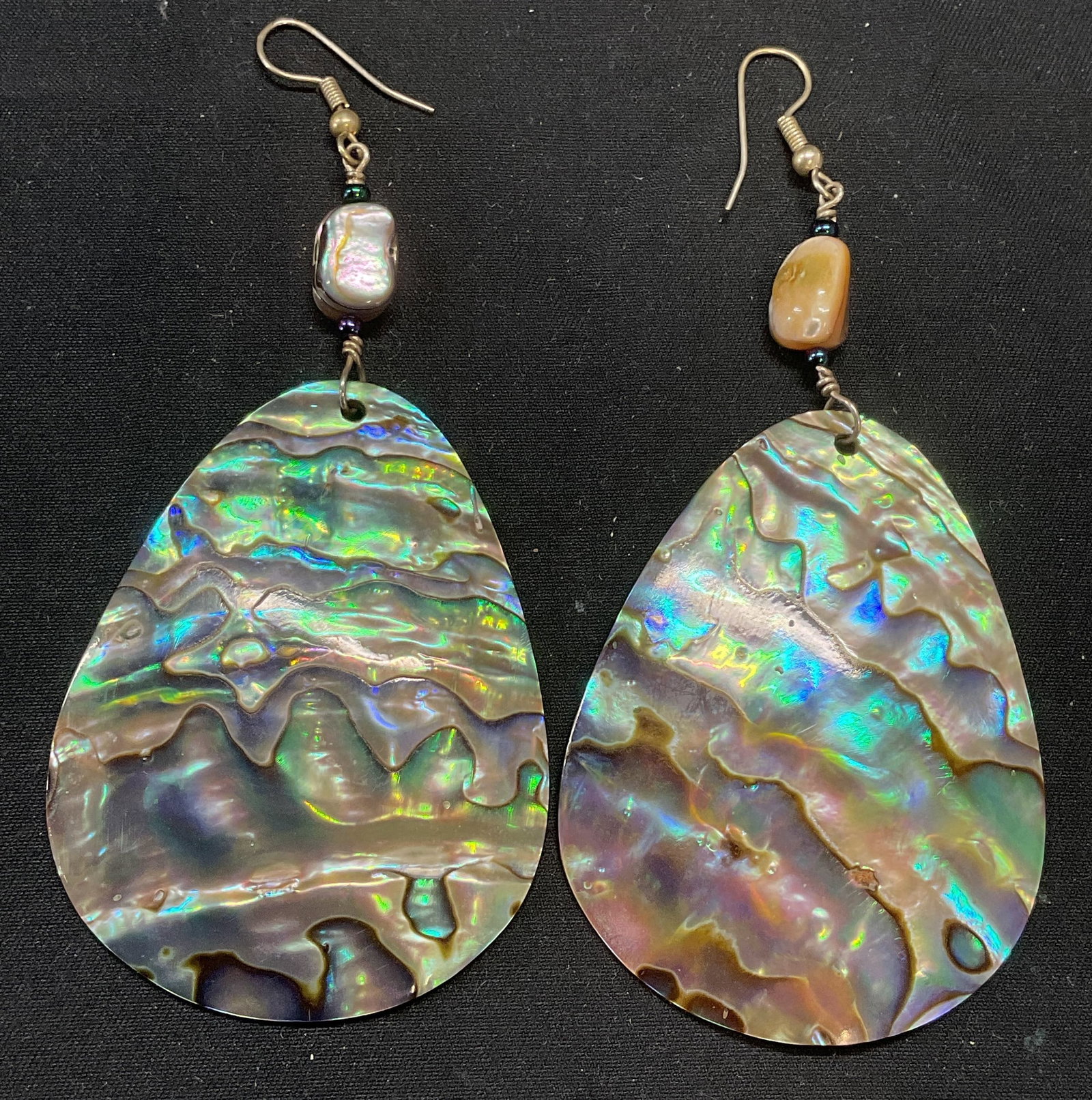 Handmade Abalone Shell Beaded Earrings (1 of 6)