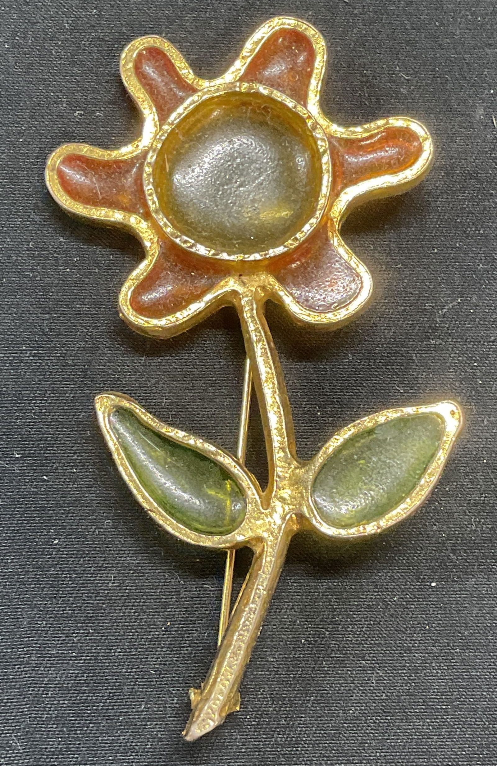 Vintage Gold Tone Flower Brooch, 3 Inches (1 of 8)