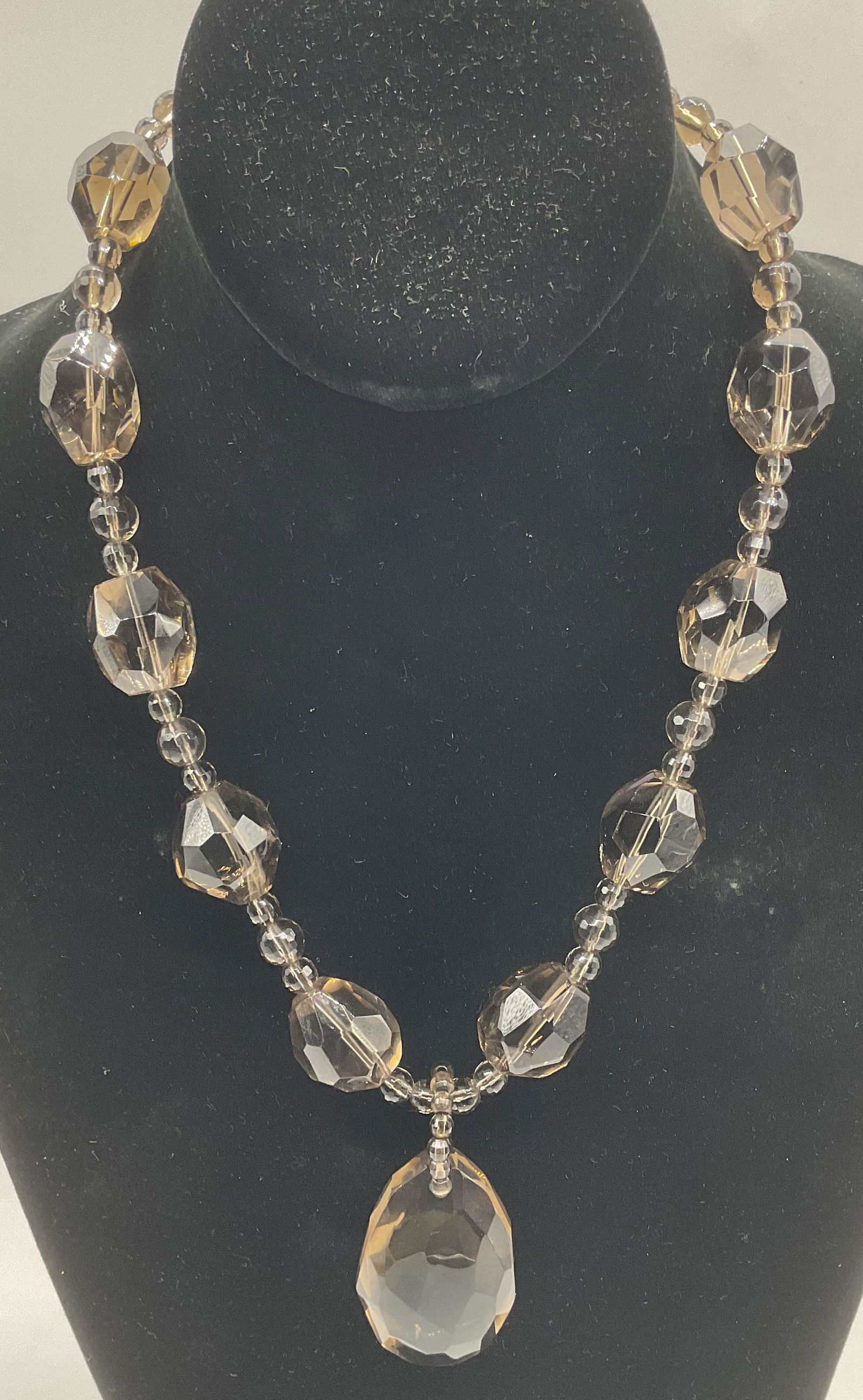 Smokey Quartz Beaded Pendant Necklace (1 of 7)