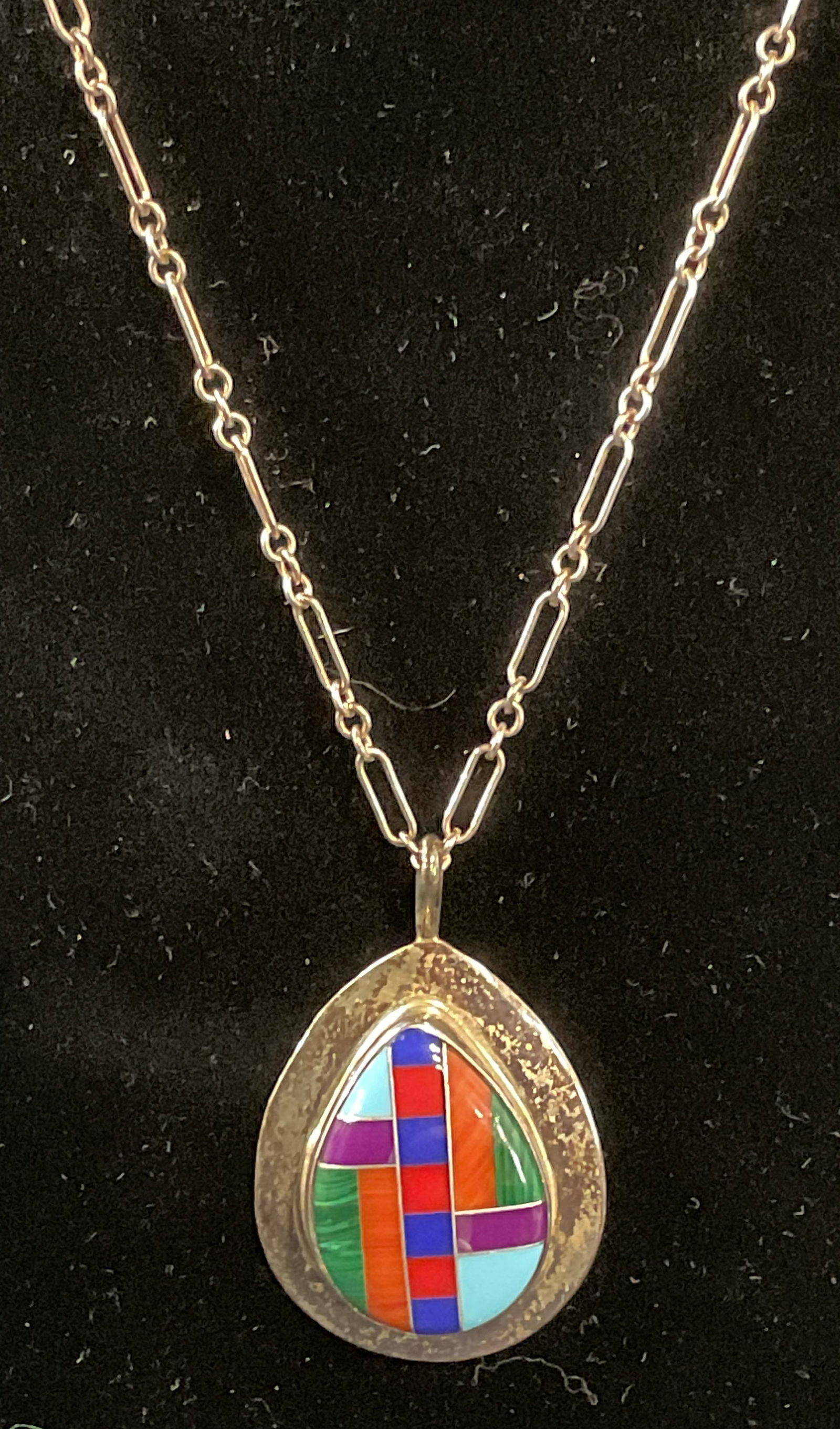 S. E. Sterling Silver Stone Pendant Necklace (1 of 7)