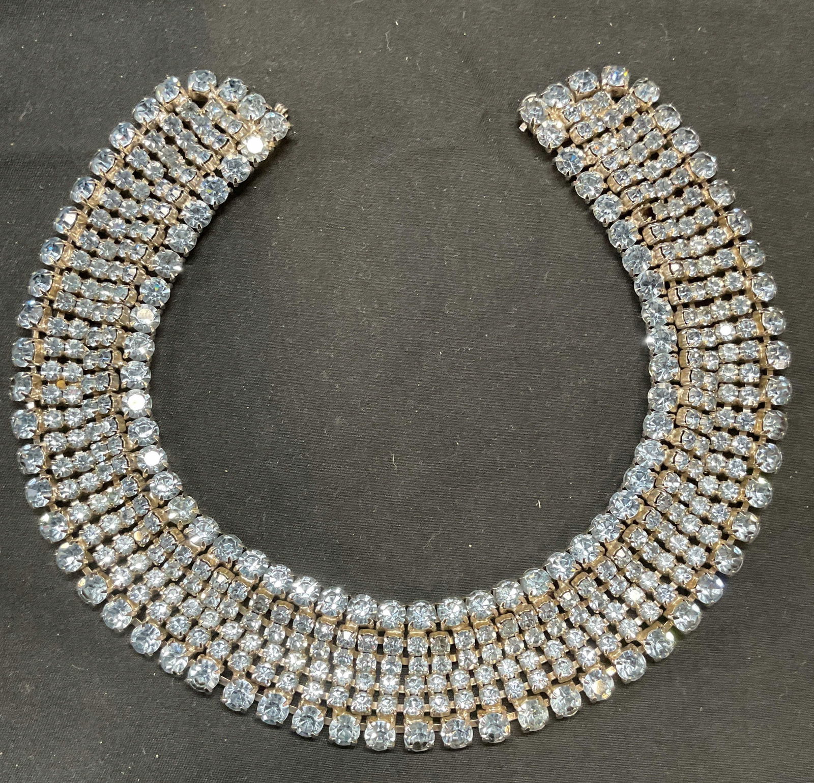 Vintage Blue Crystal Collar Choker Necklace (1 of 7)