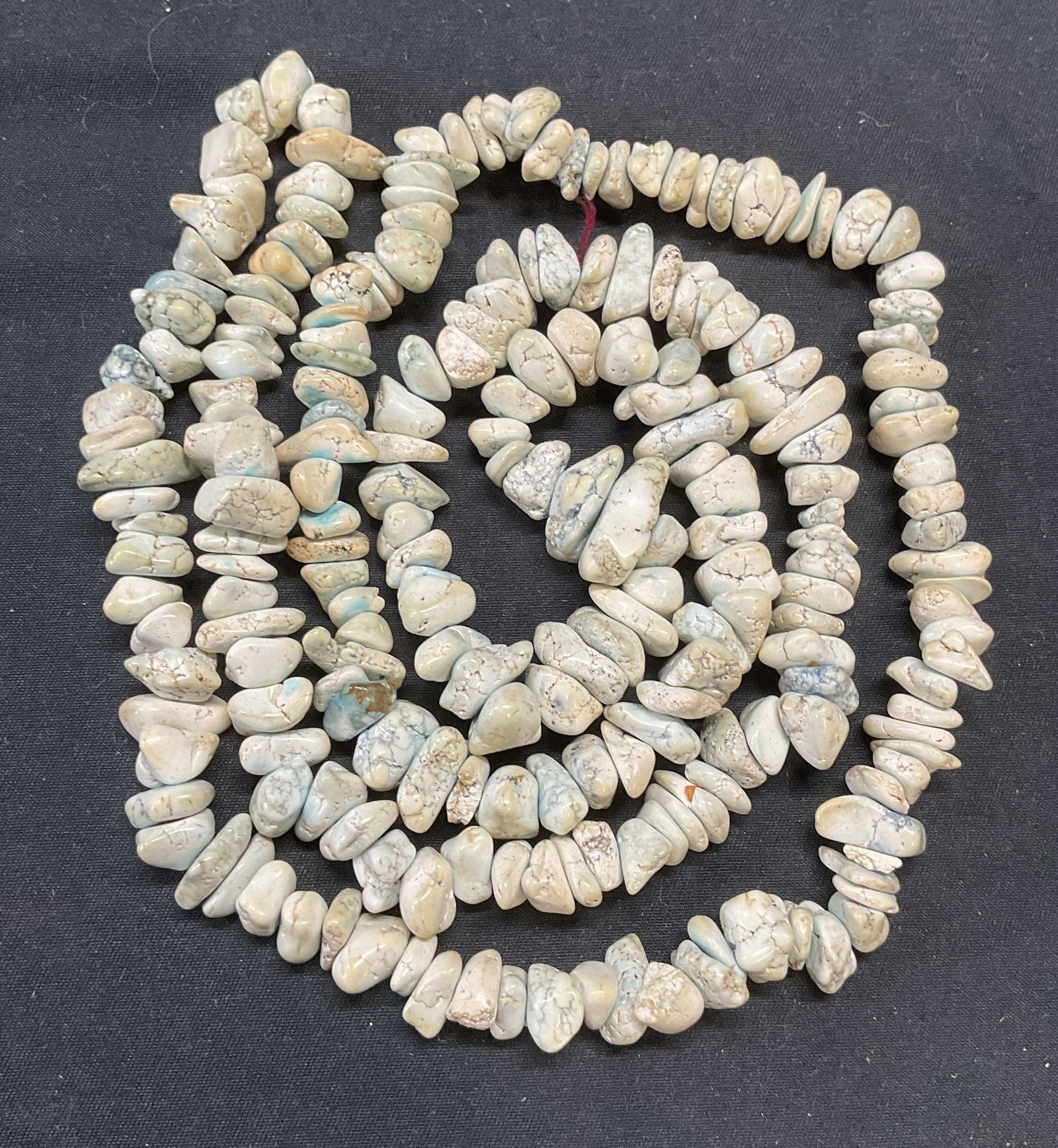 White & Blue Toned Chip Bead Stone Necklace (1 of 6)