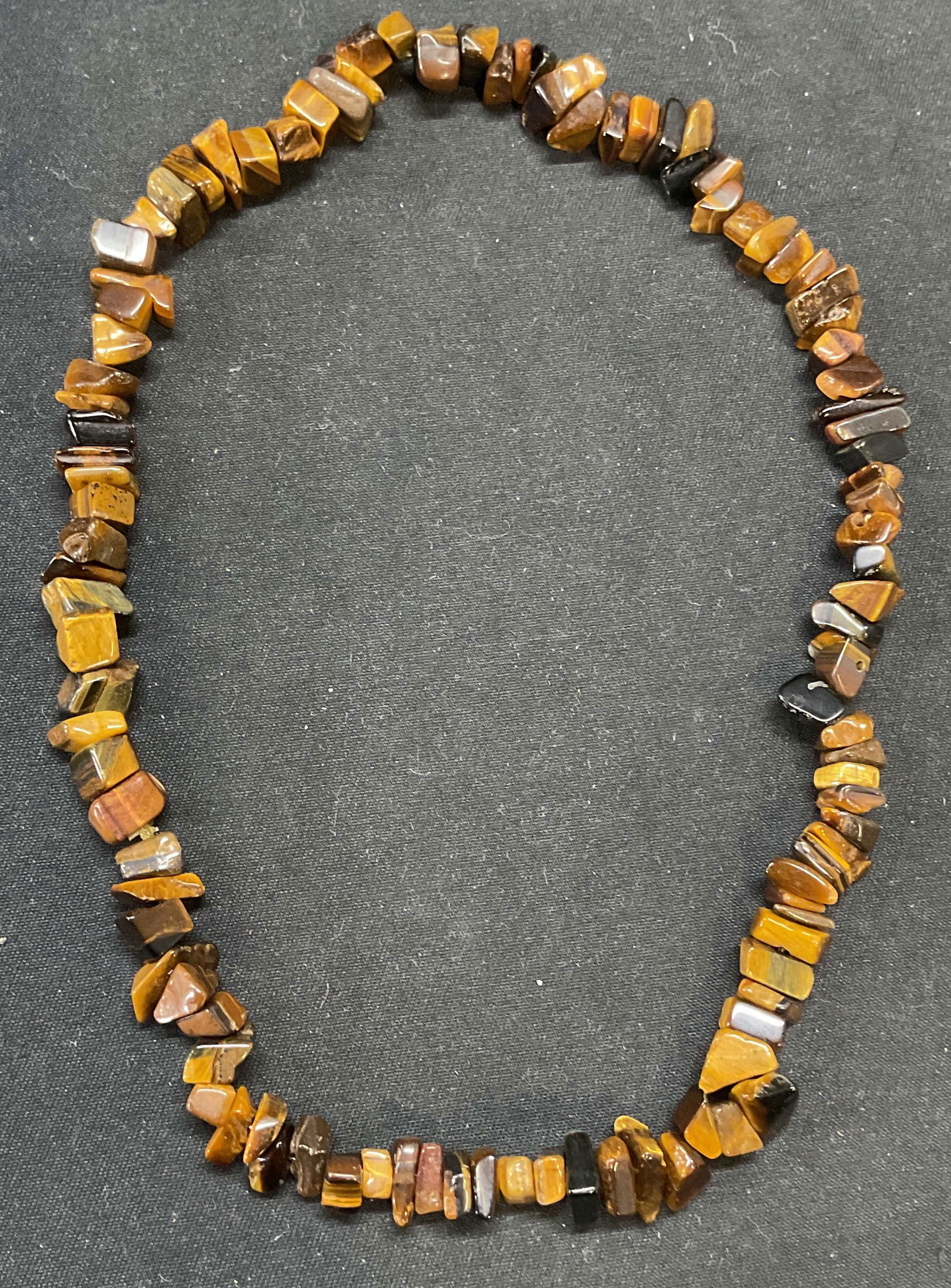 Tigers Eye Chip Beaded Choker Necklace (1 of 6)