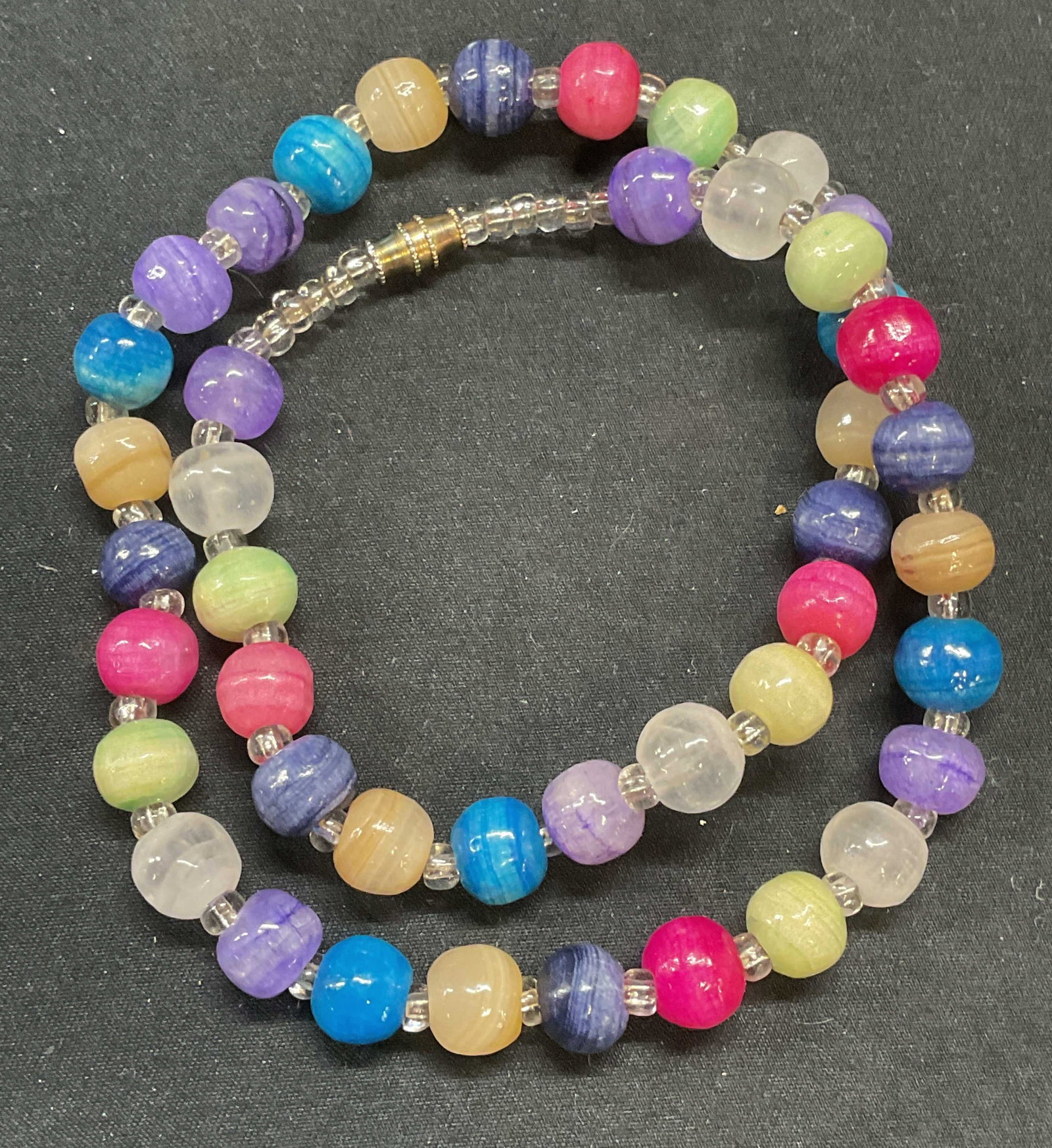 Vintage Multicolor Agate Beaded Necklace (1 of 6)