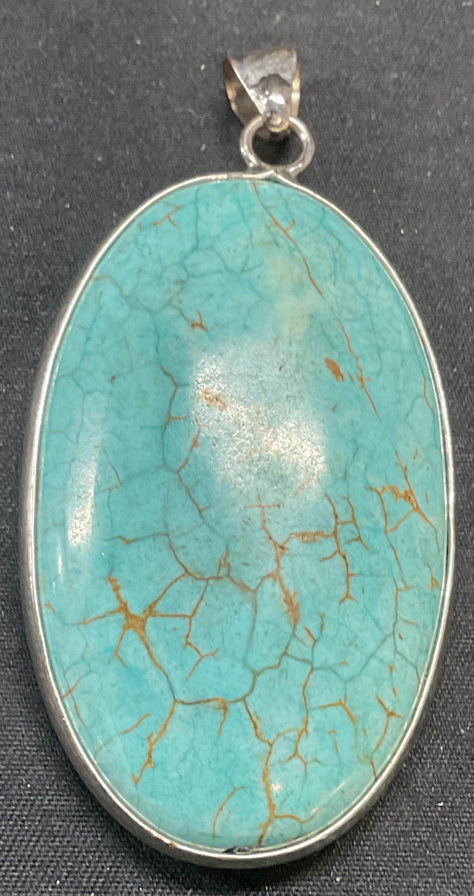 Turquoise Toned Howlite Pendant (1 of 6)