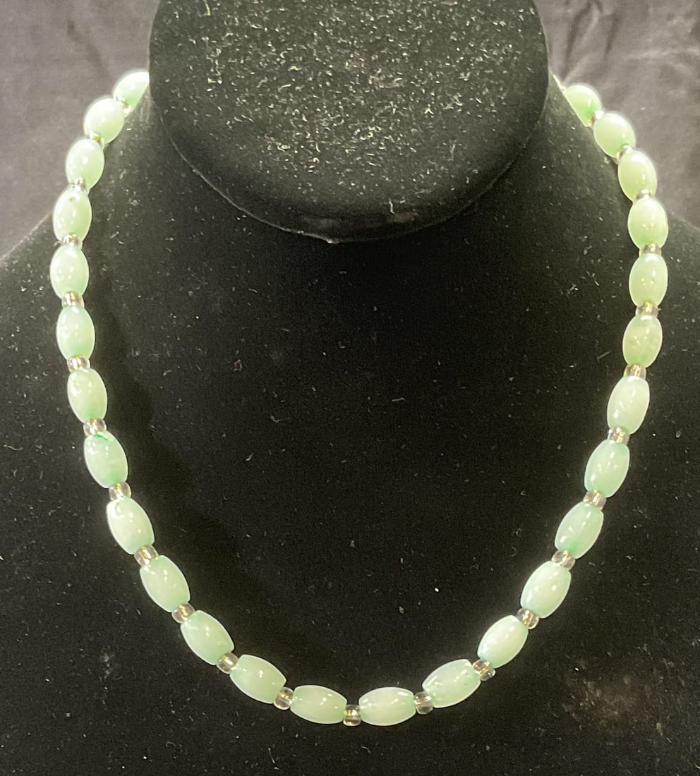 Vintage Blue Quartz Beaded Necklace: Vintage dyed blue quartz beaded necklace. Drop length approx. 8.25 inches. Some surface wear including scratching observed. Jewelry, estate jewelry, fine jewelry, cocktail jewelry, fashion jewelry, ac