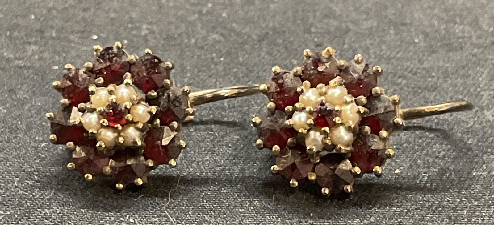 Vintage Sterling Silver Garnet & Pearl Earrings (1 of 6)