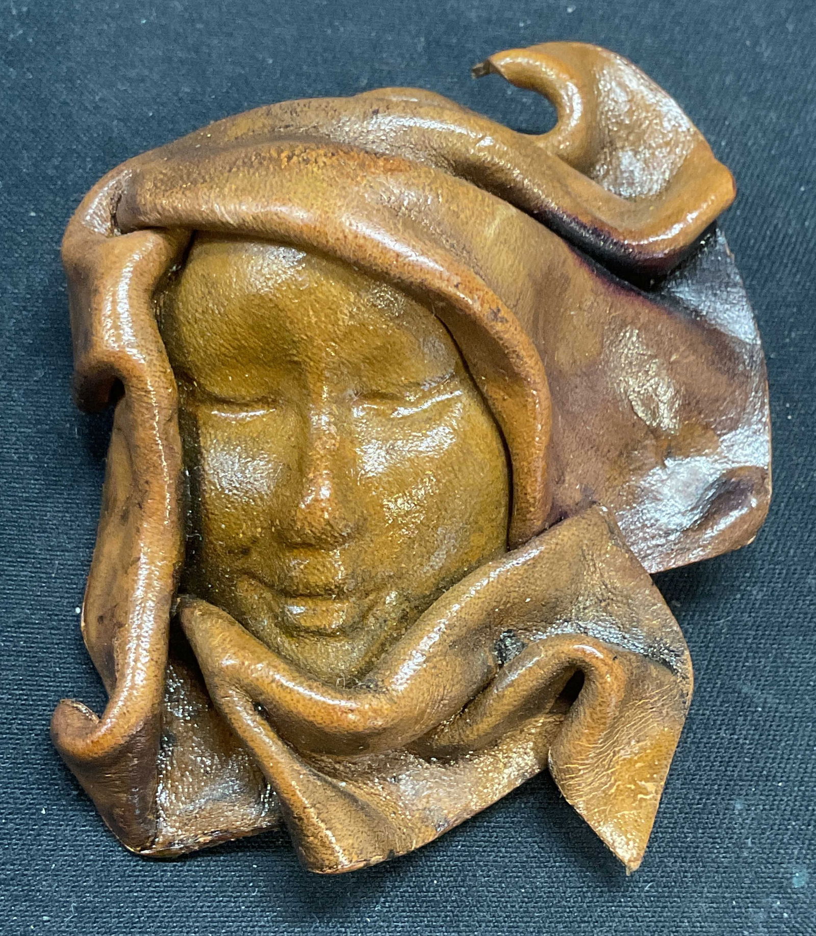 Handcrafted Leather Figural Motif Brooch (1 of 6)