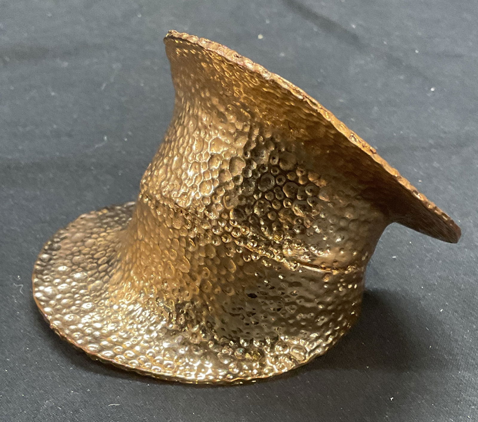 Gold Tone Hammered Statement Cuff Bracelet (1 of 6)