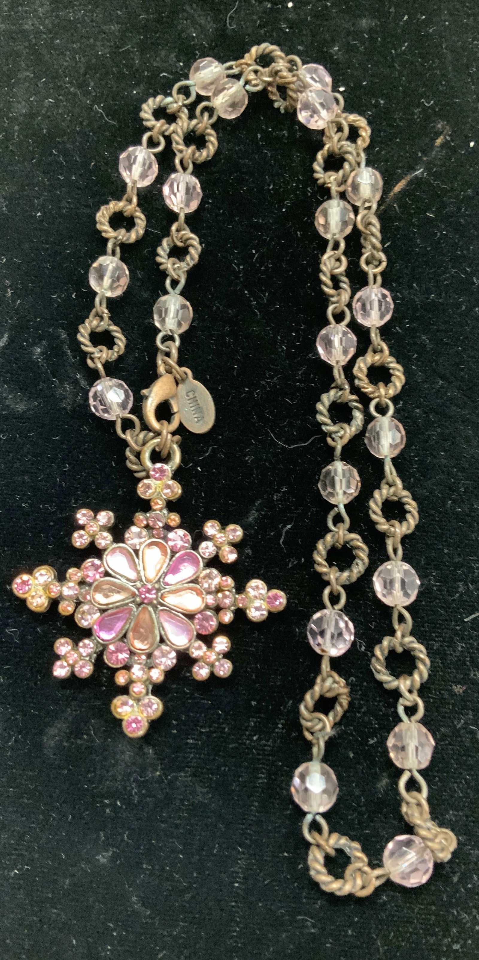 Cookie Lee Crystal Snowflake Pendent Necklace (1 of 6)