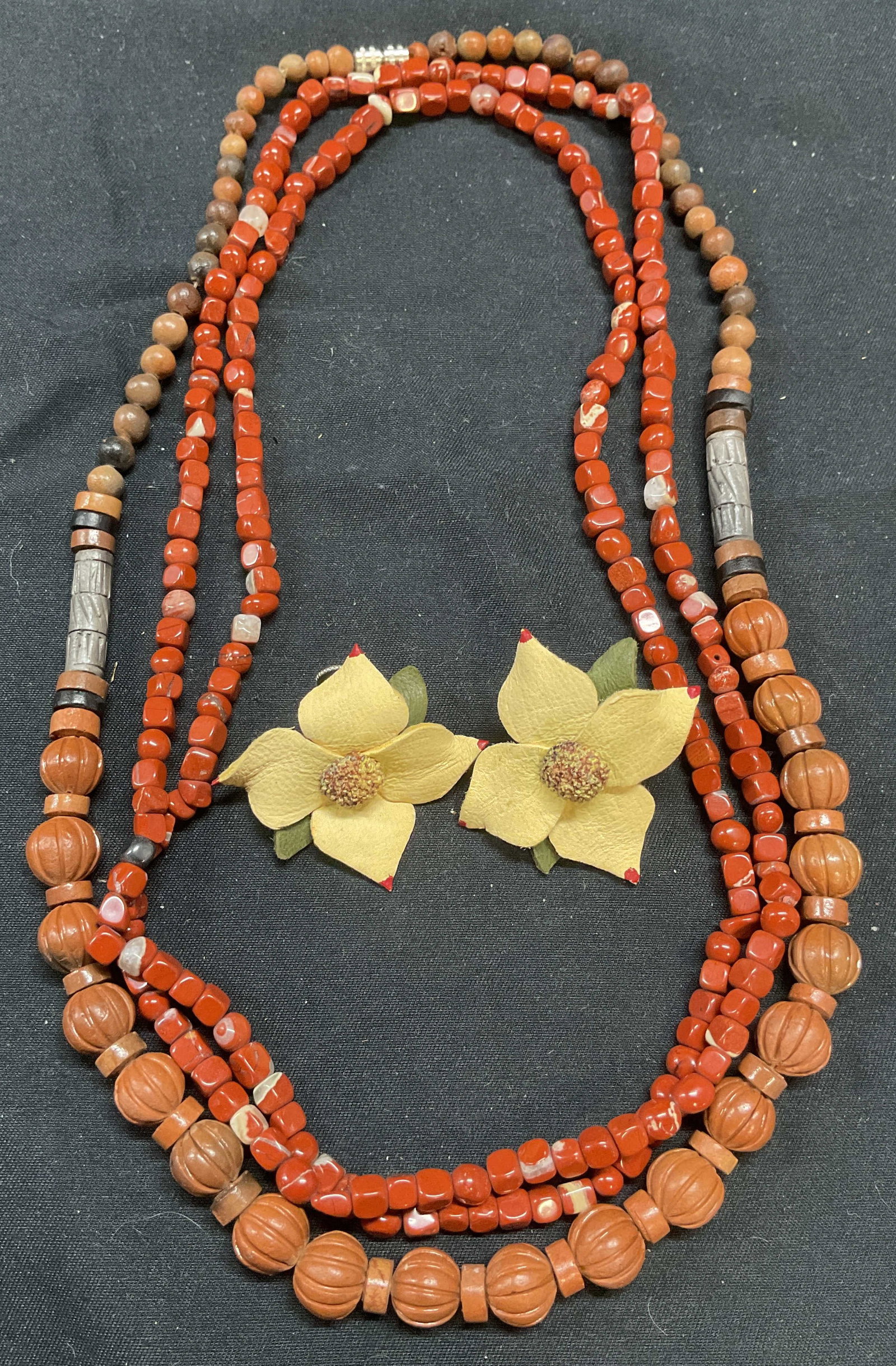 Lot 3 Carnelian Beaded Necklace + (1 of 7)
