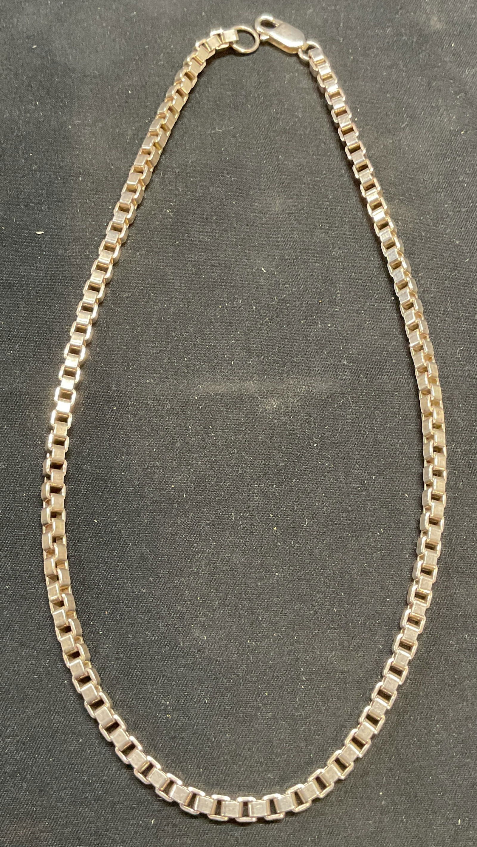 Signed Sterling Silver Box Chain Necklace (1 of 6)