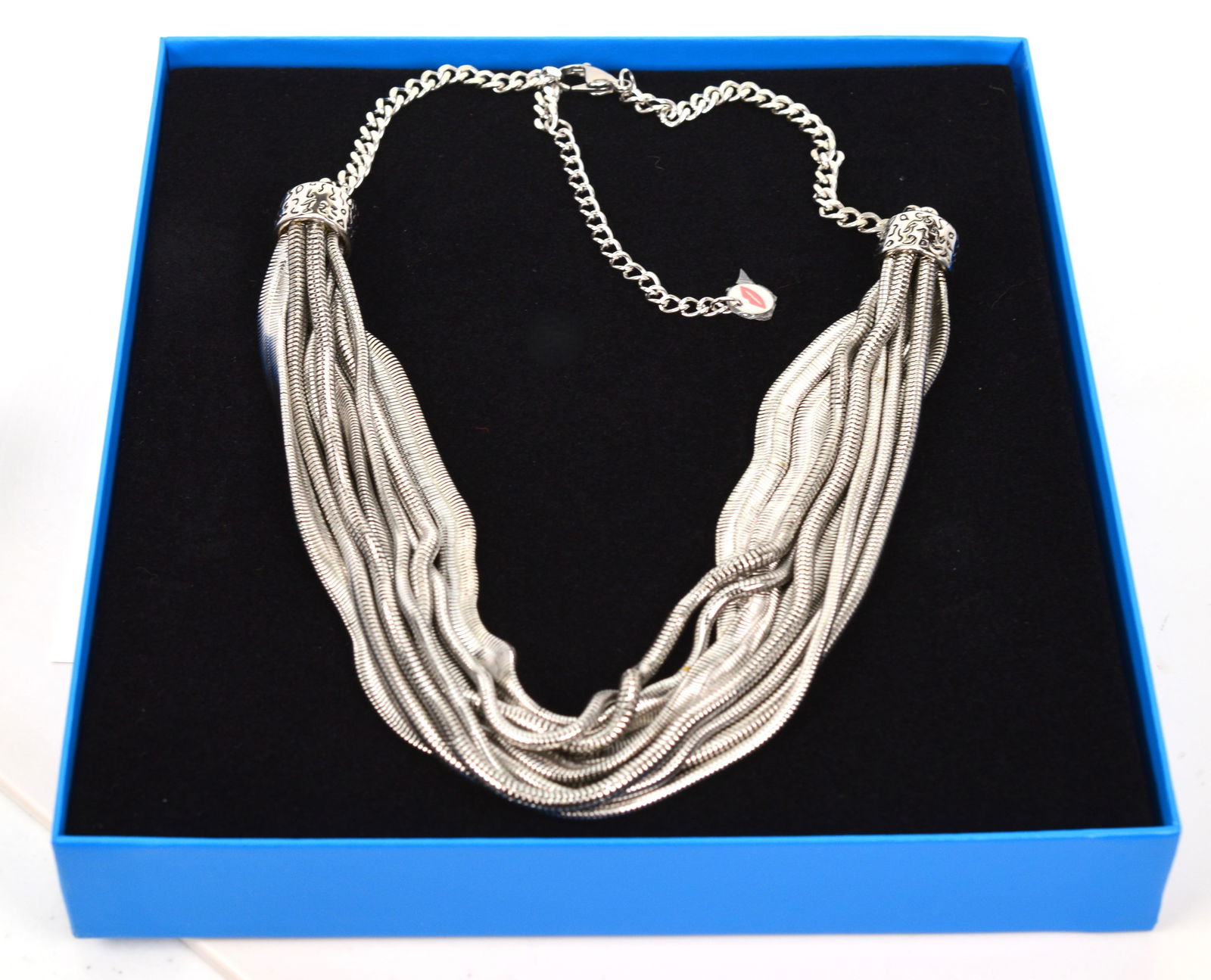David Sigal Multi Strand Silver Tone Necklace NIB (1 of 5)