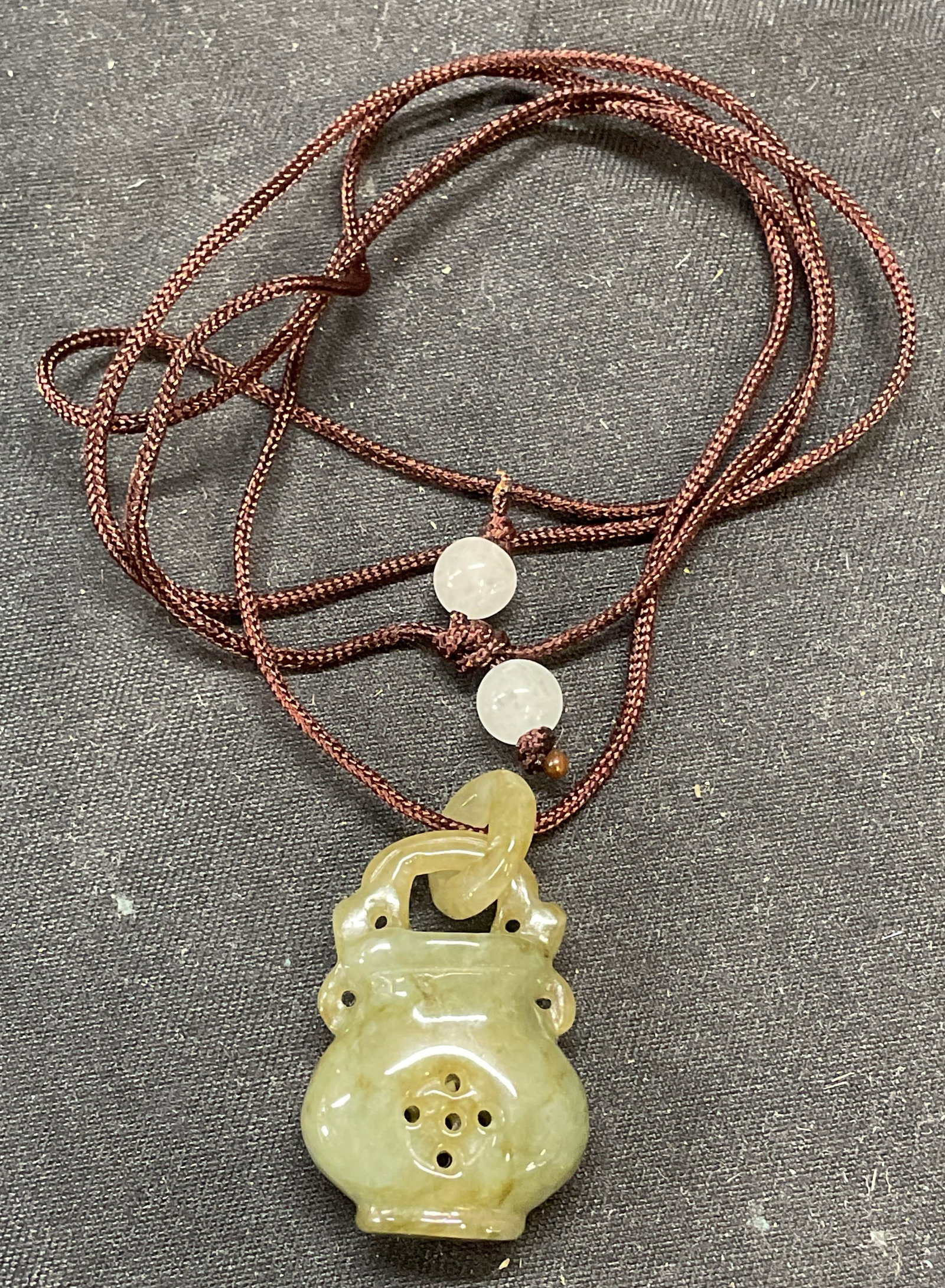 Asian Carved Jadeite Pendant Necklace (1 of 7)