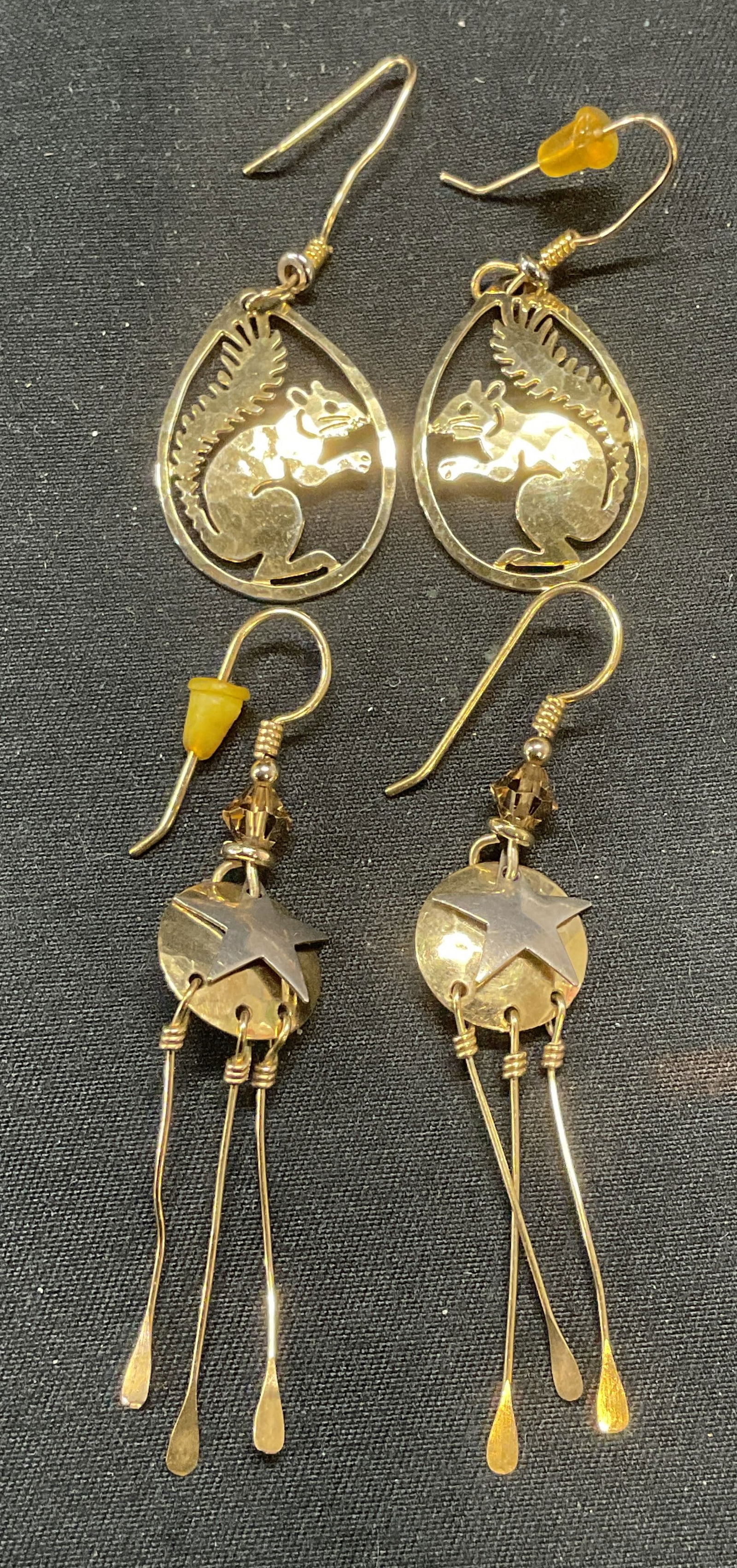 Lot 2 WB Gold Tone Squirrel Earrings + (1 of 6)
