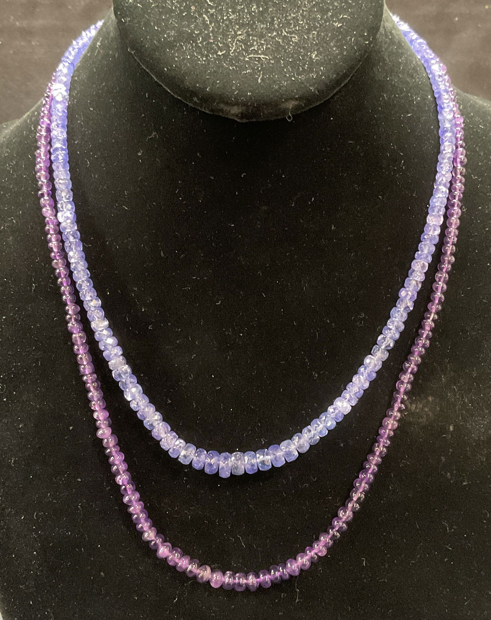 Lot 2 Tanzanite & Amethyst Beaded Necklaces (1 of 6)