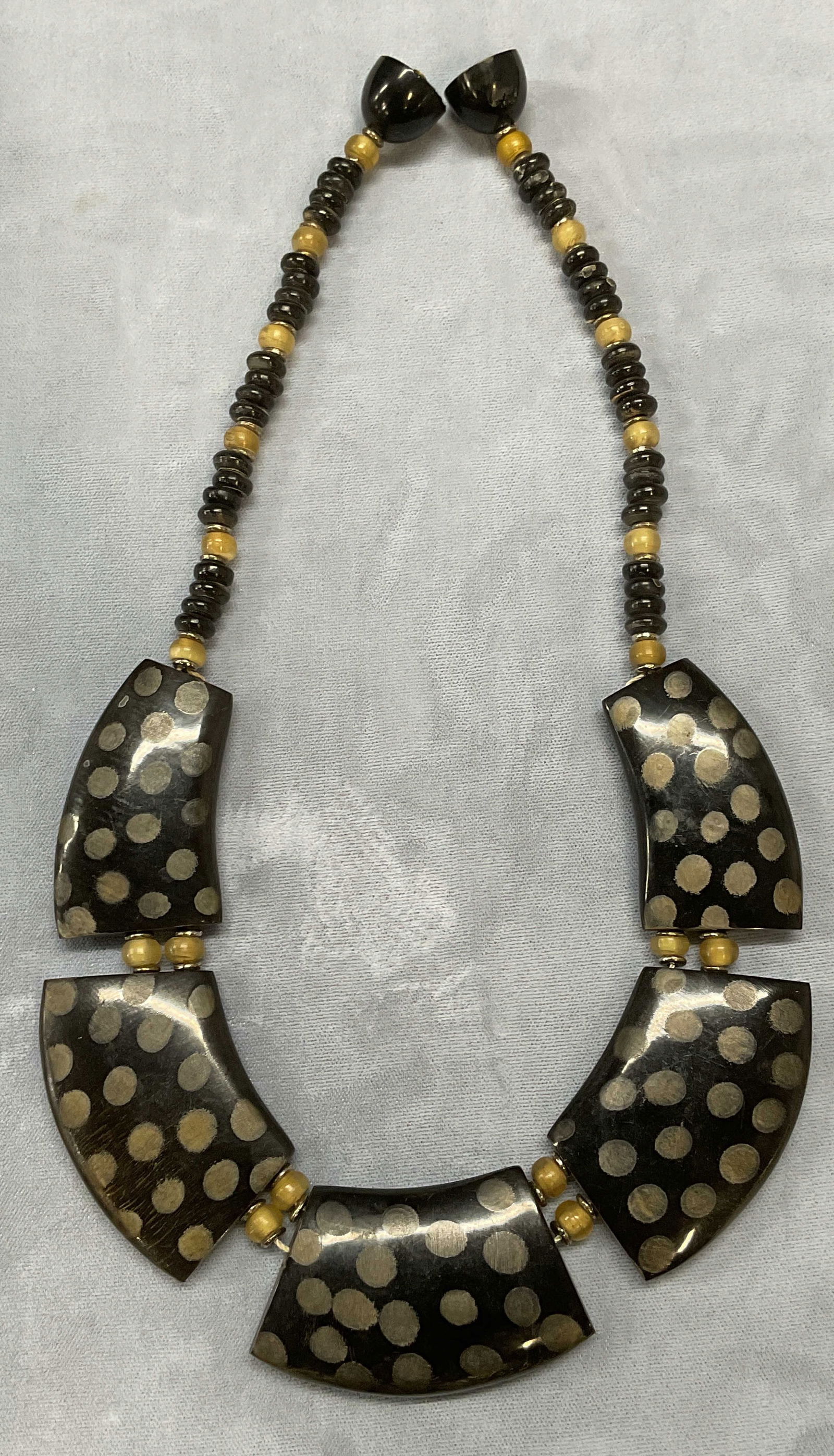 Vintage Black Beaded Wood Necklace (1 of 6)