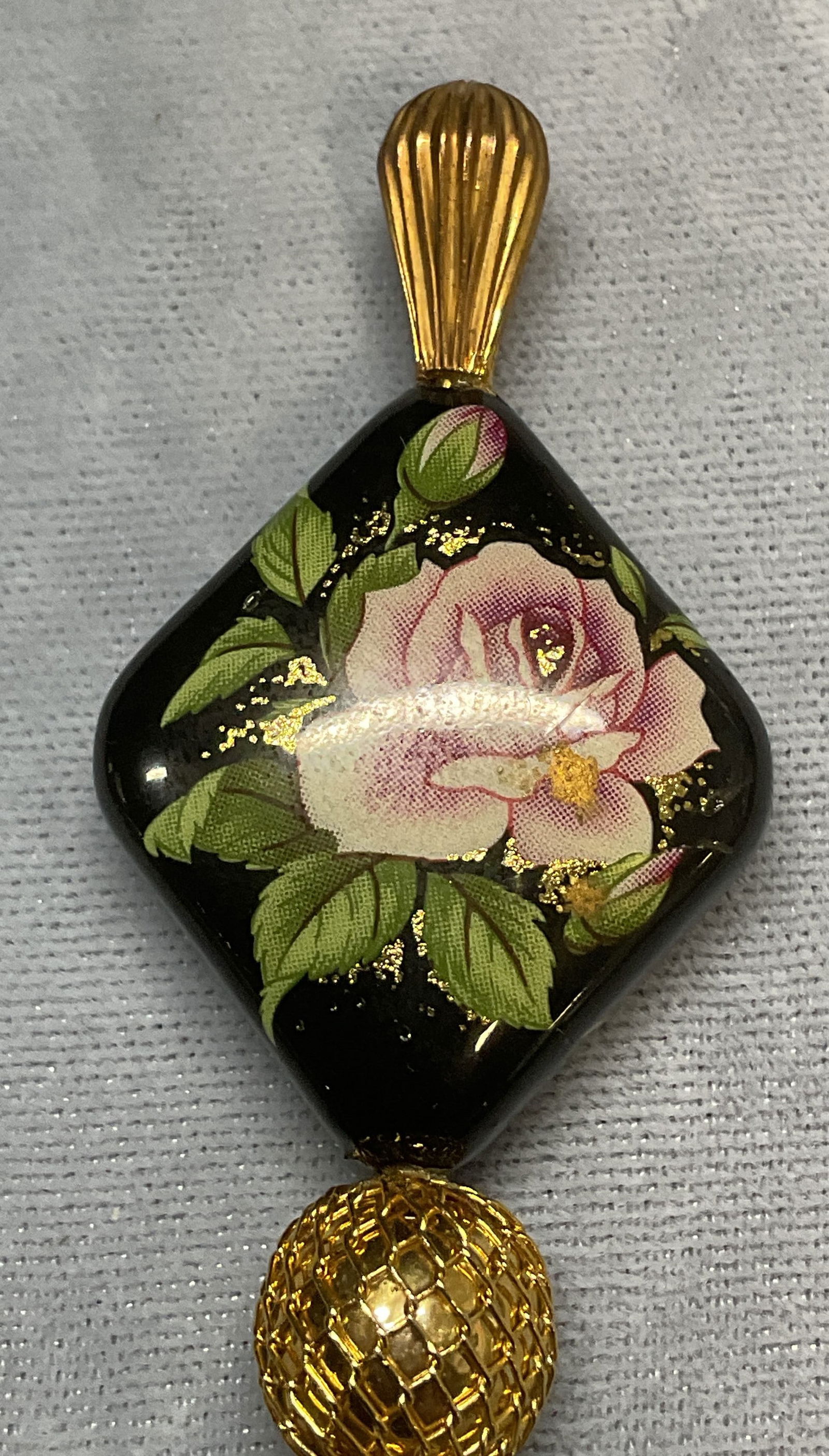 Vintage Gold Tone Crystal & Flower Stick Hat Pin (1 of 6)