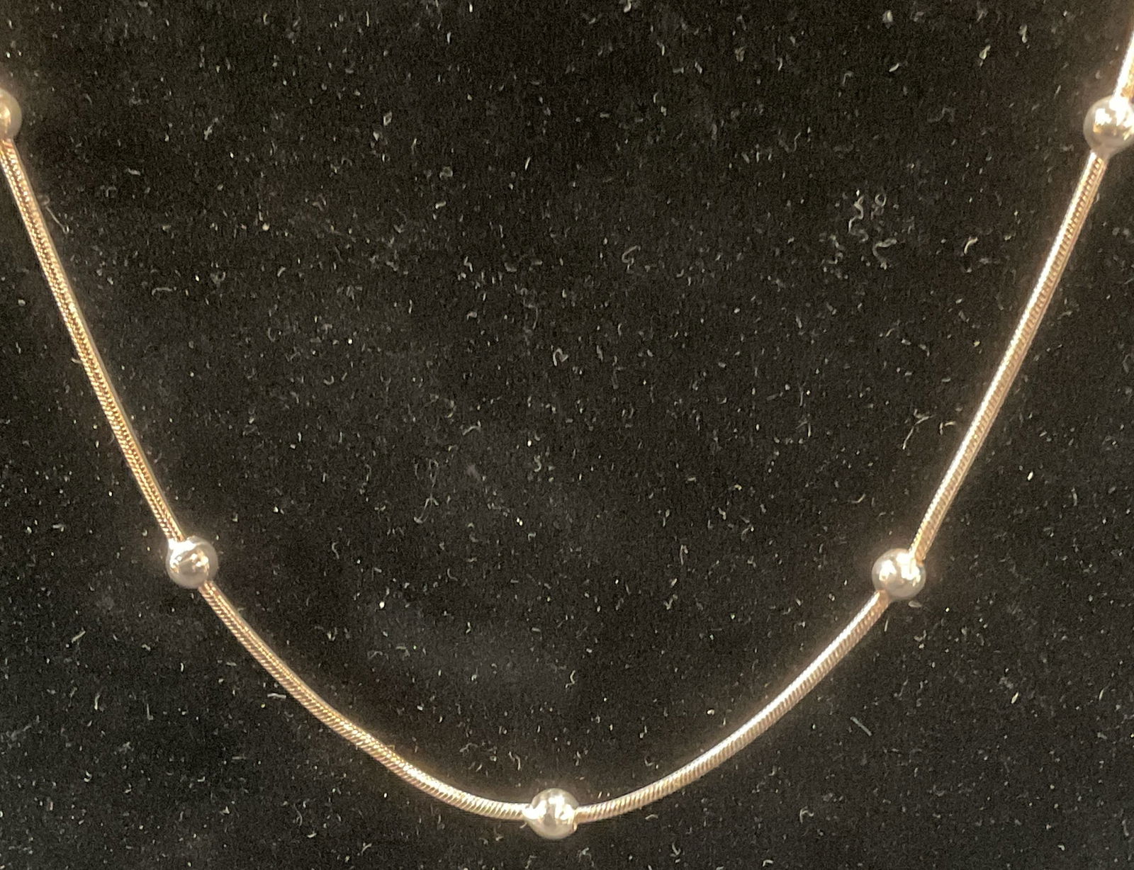 Sterling Silver Bead Chain Necklace, Italy (1 of 6)