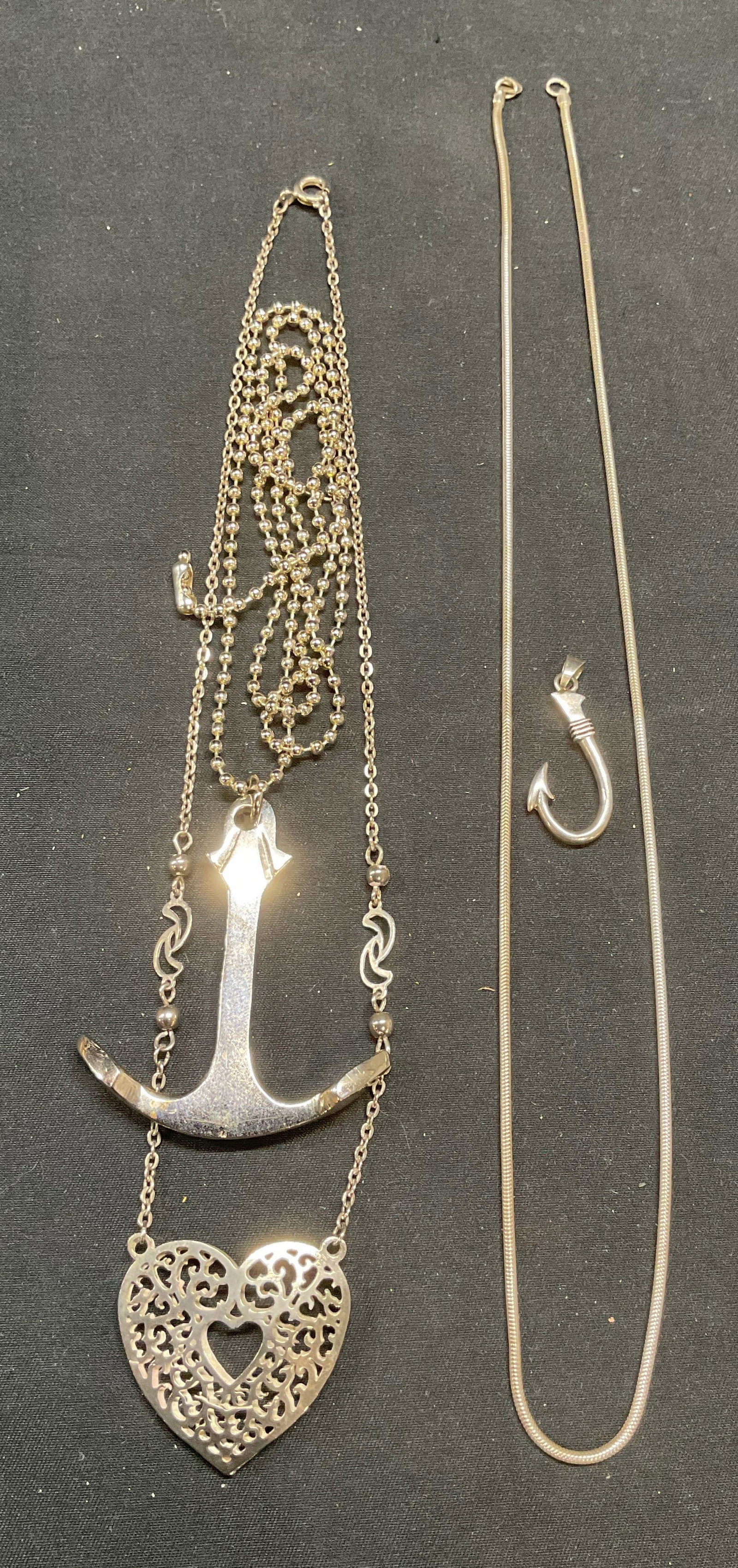 Lot 4 Sterling Silver Chain Necklace & Pendant + (1 of 8)