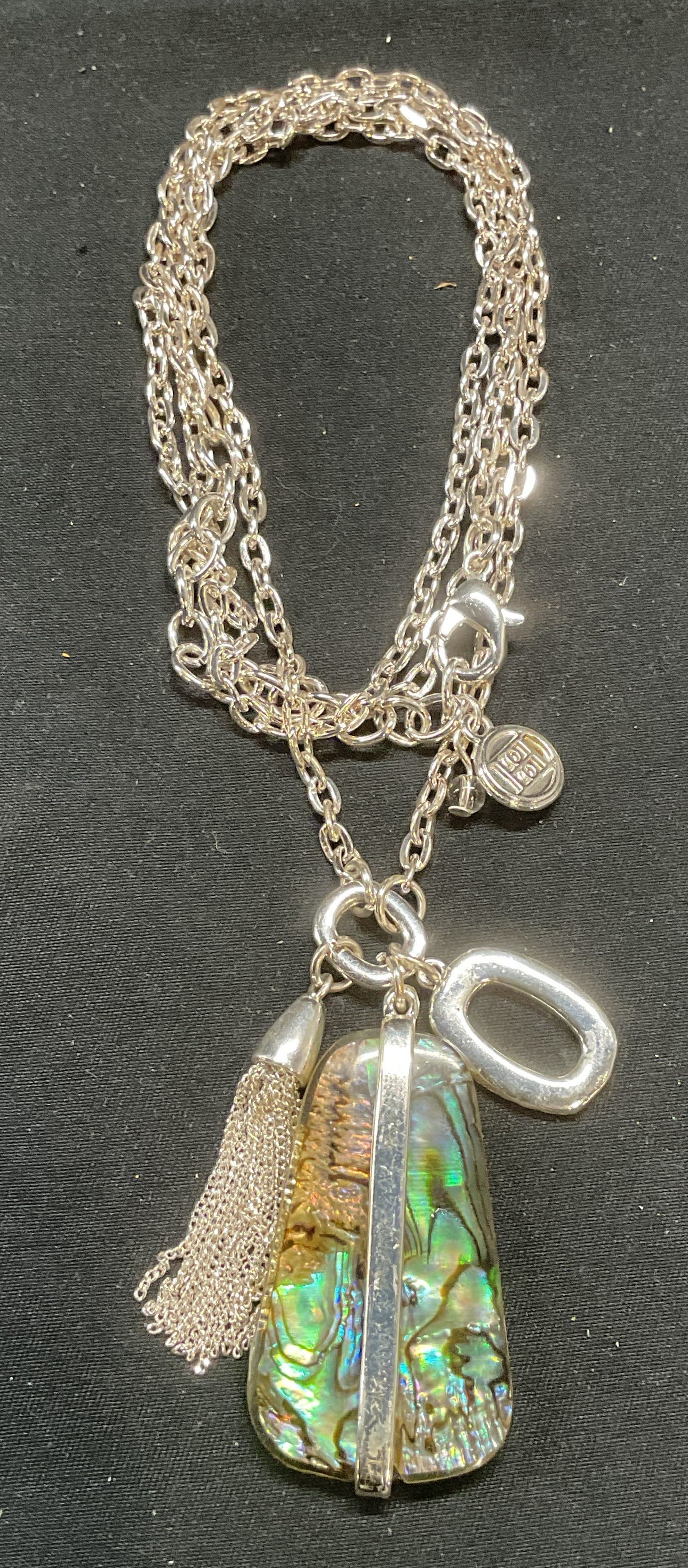 Dana Buchman Silver Tn Abalone Style Necklace (1 of 6)