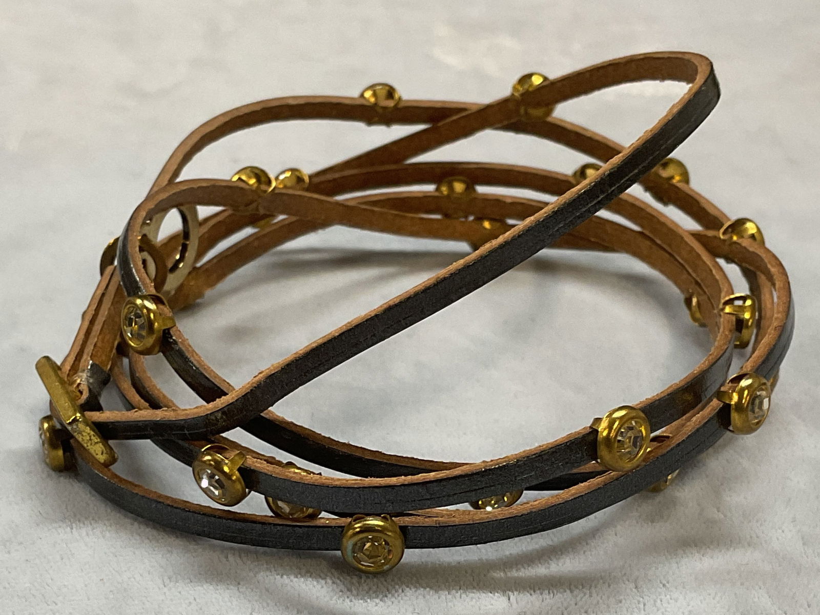 Rush By Dennis & Charles Leather Crystal Bracelet (1 of 6)