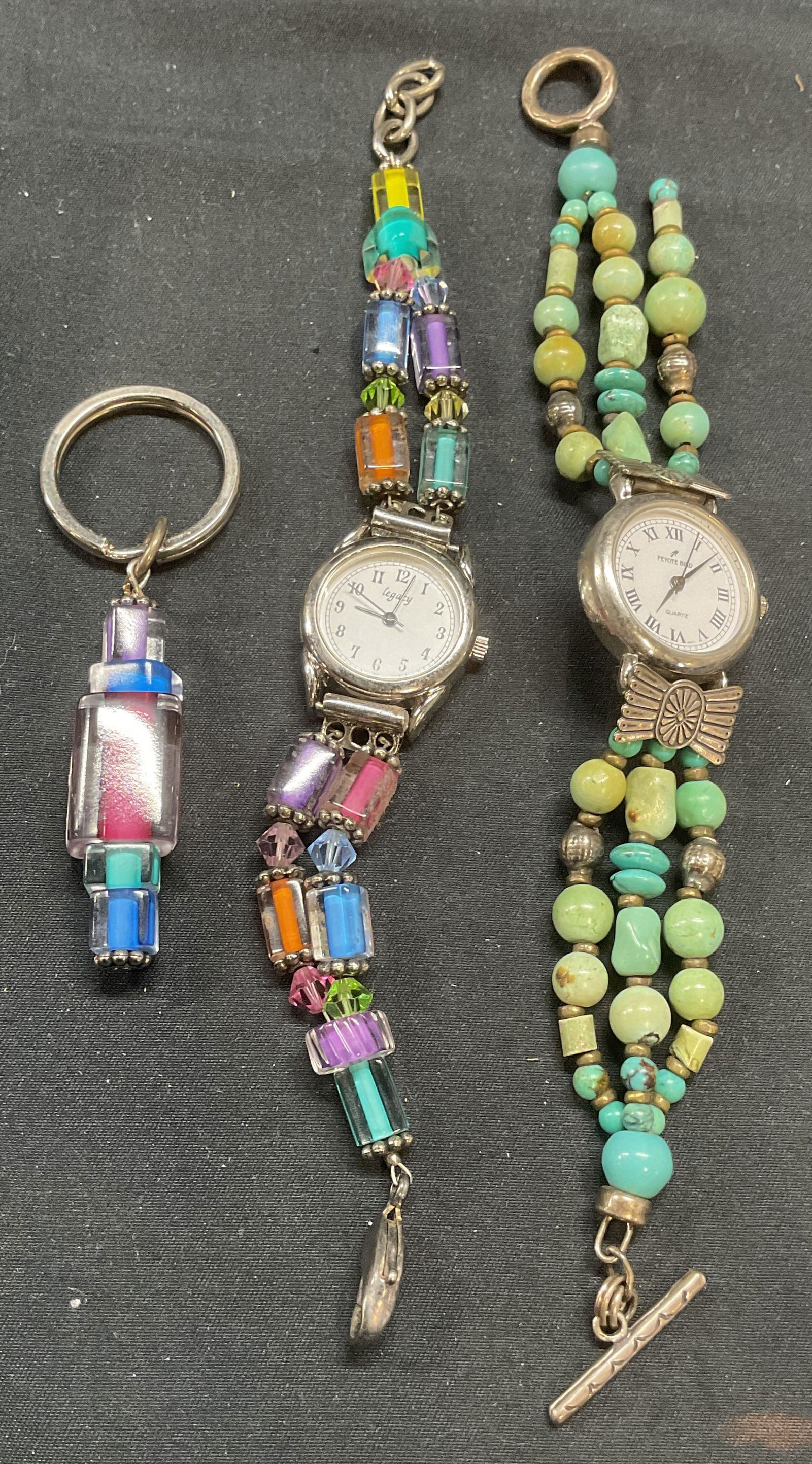 Lot 3 Peyote Bird Stone & Sterling Silver Watch + (1 of 9)