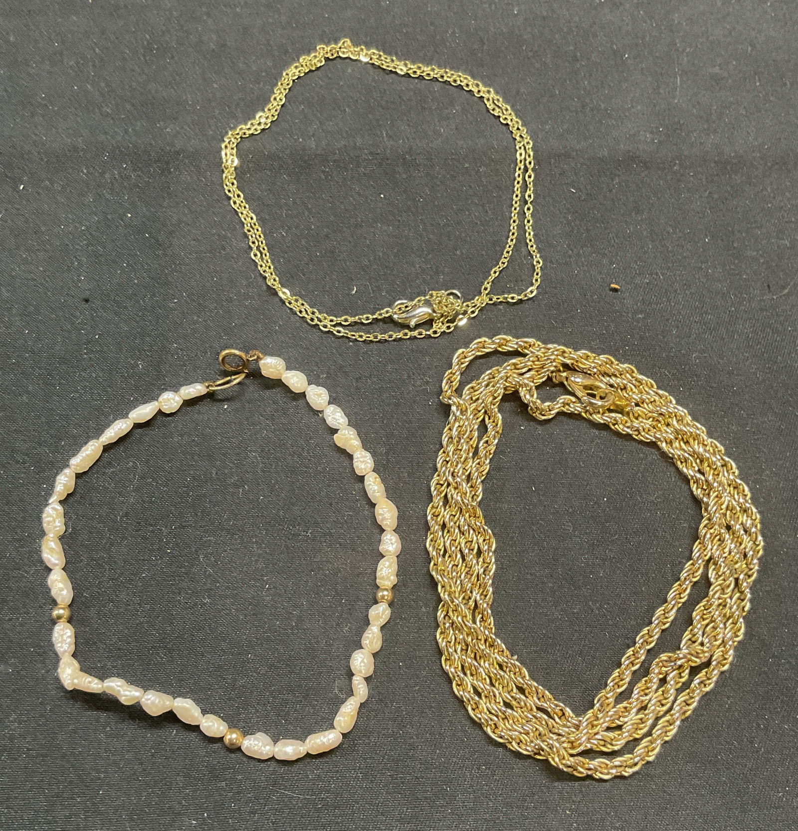 Lot 3 14k Gold Filled Seed Pearl Bracelet + (1 of 8)