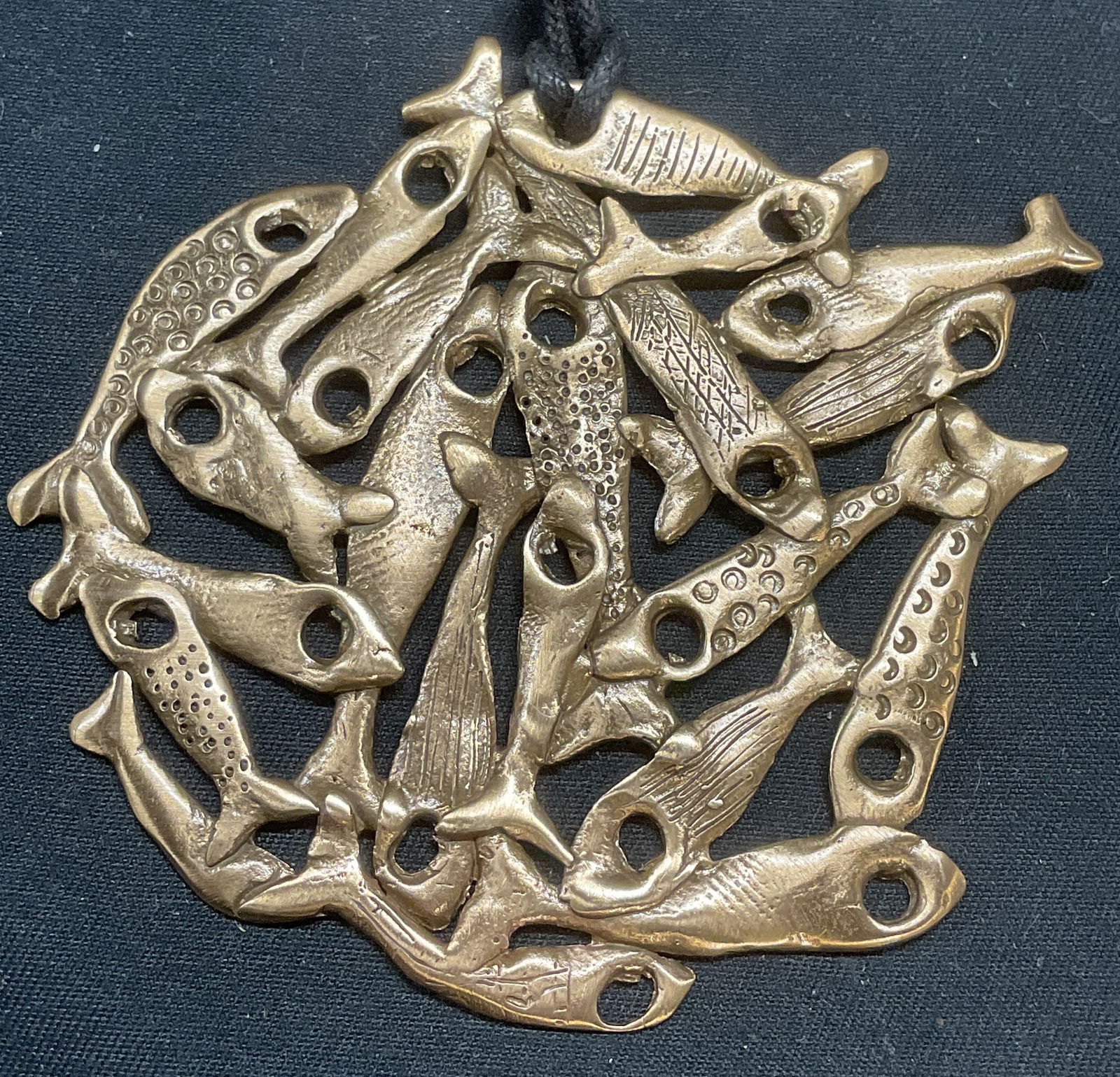 Handmade Gold Tone Fish Pendant Necklace (1 of 6)