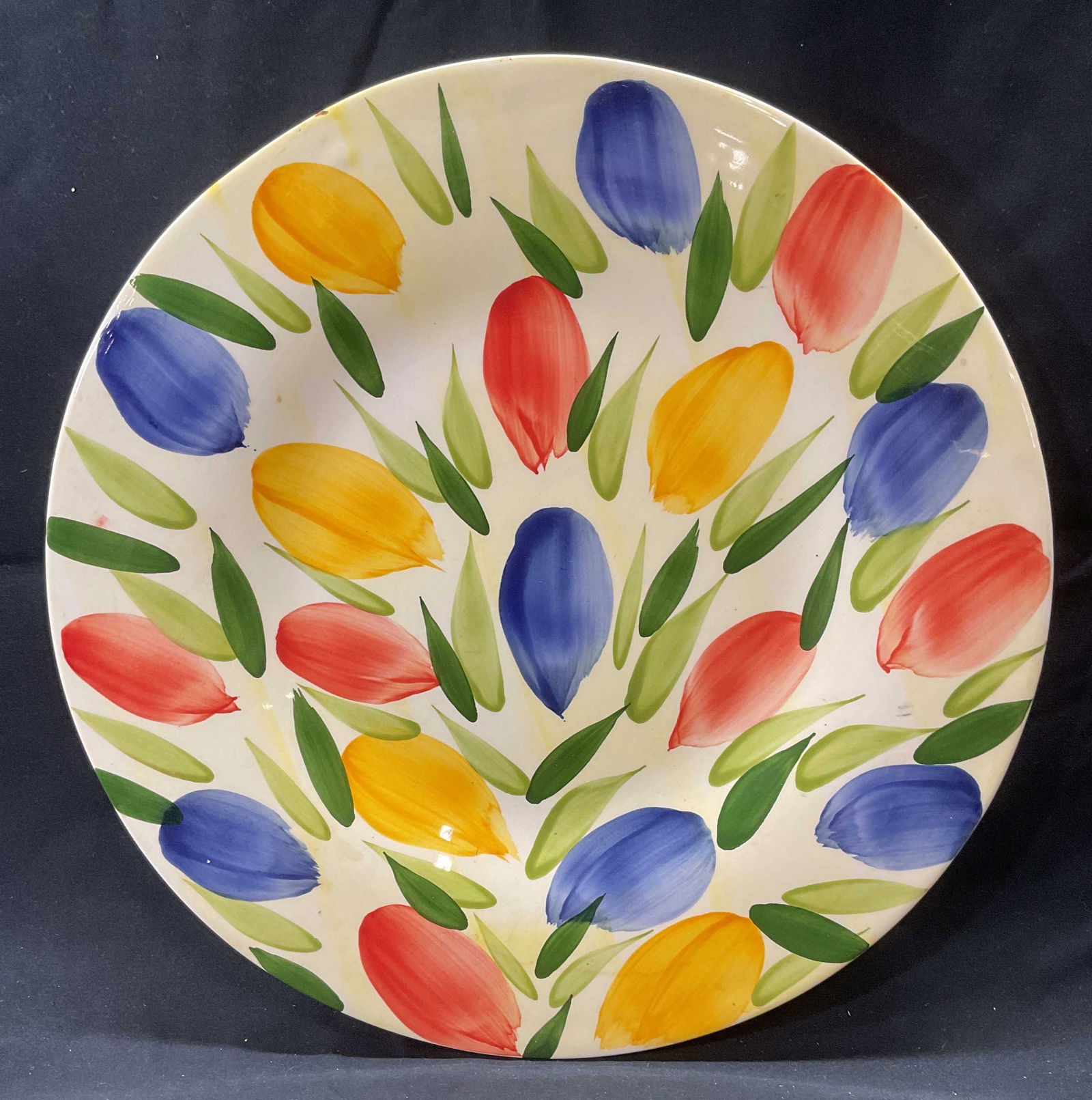 Crate & Barrel Floral Ceramic Platter, Italy (1 of 6)