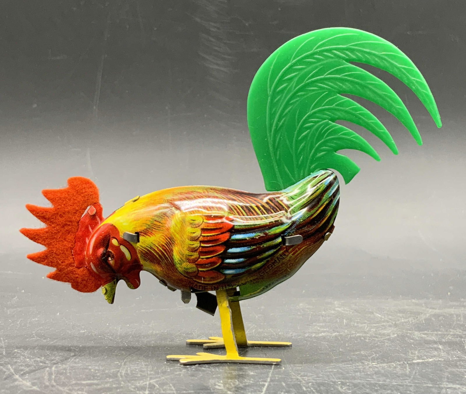 KOHLER GERMANY Tin Lithograph Wind Up Rooster Toy (1 of 9)