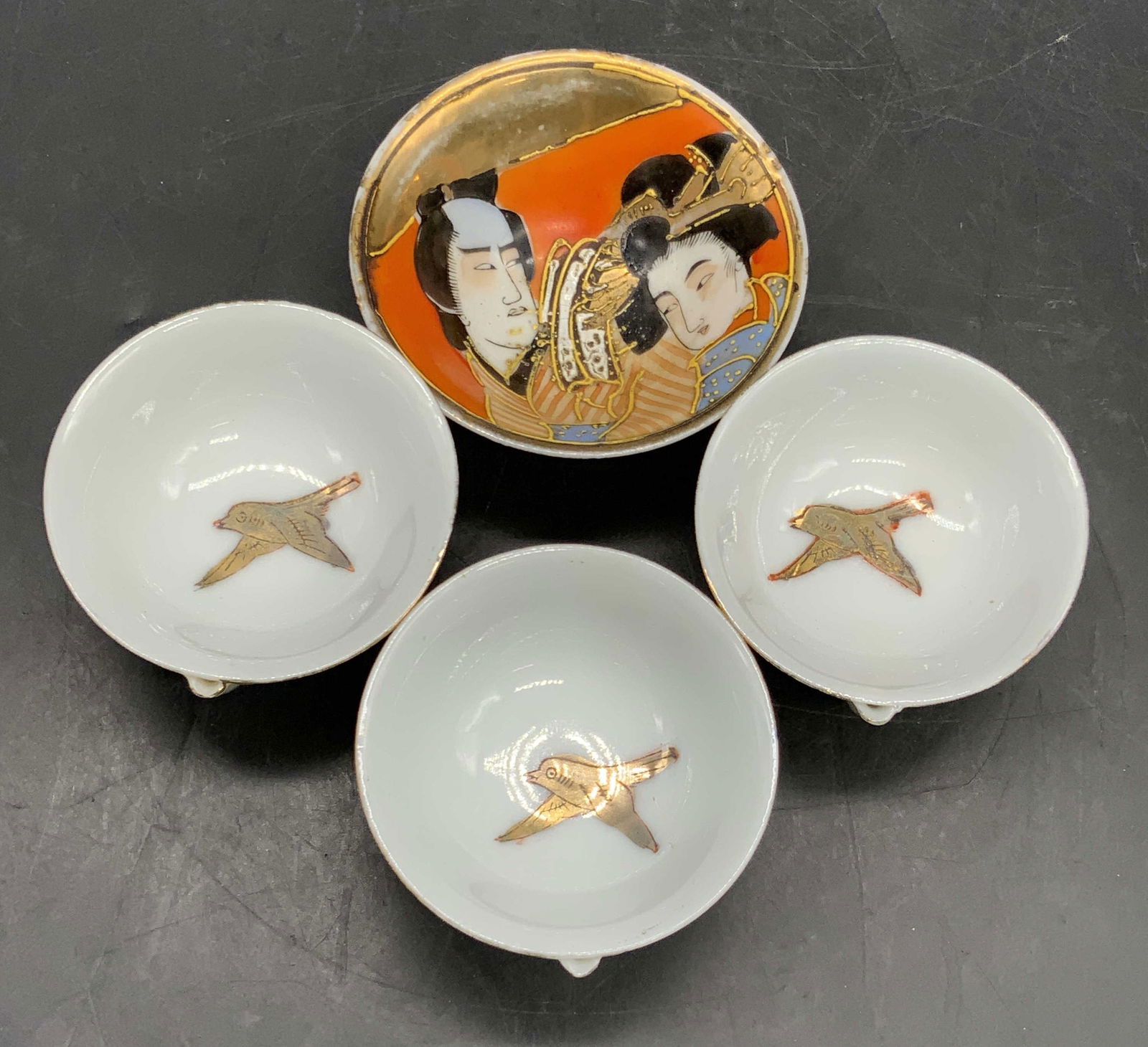 4 Vtg Sign Hand Painted Asian Porcelain Tableware (1 of 7)
