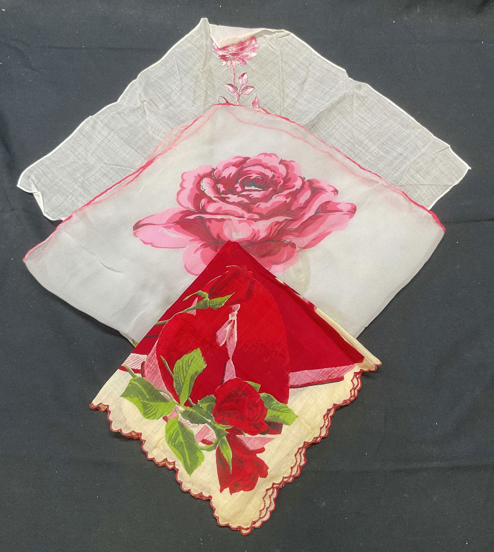 Lot 3 Vintage Burmel Floral Silk Scarf, More (1 of 8)