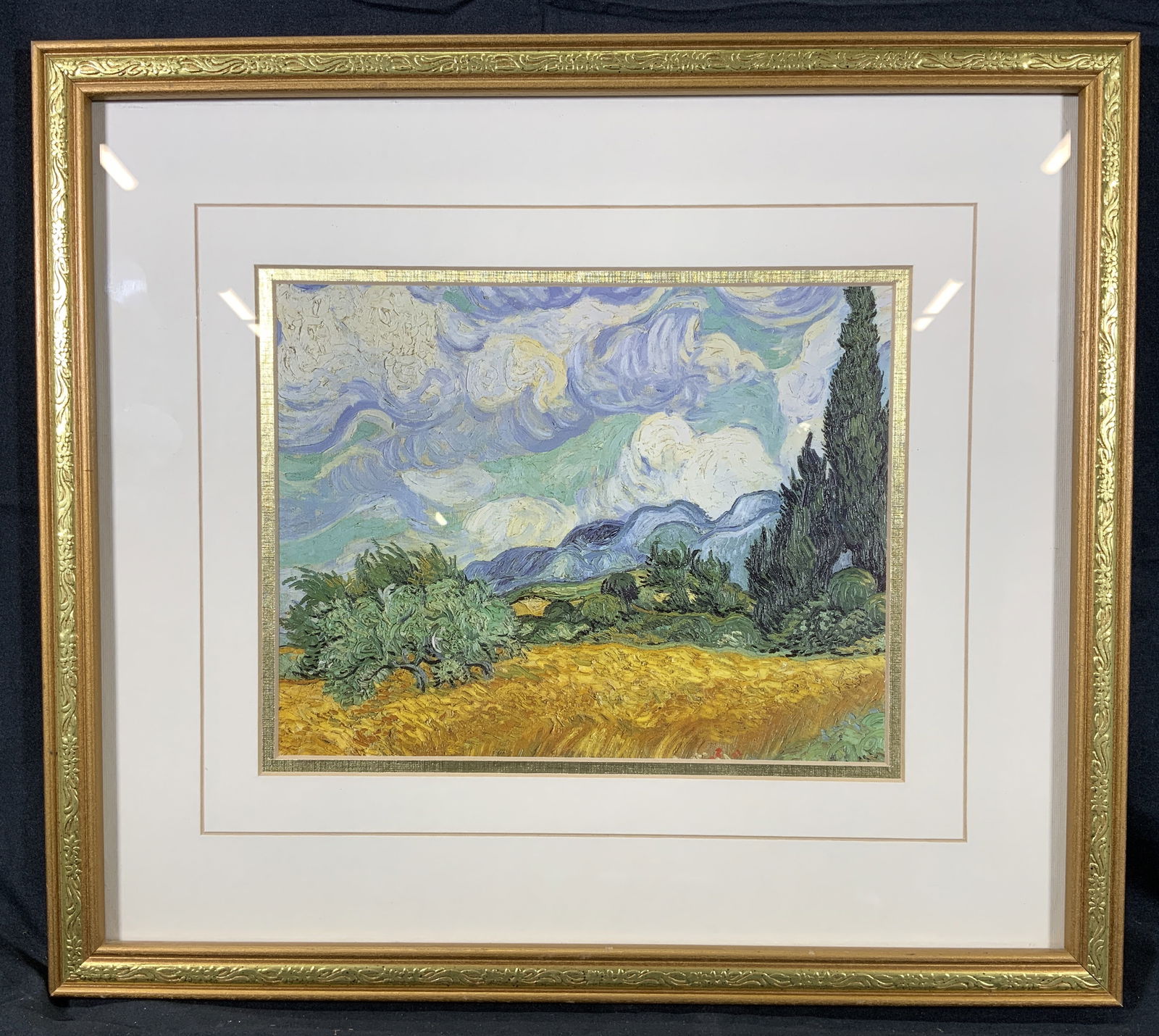 Framed Vincent Van Gogh Field at Arles Lithograph (1 of 9)