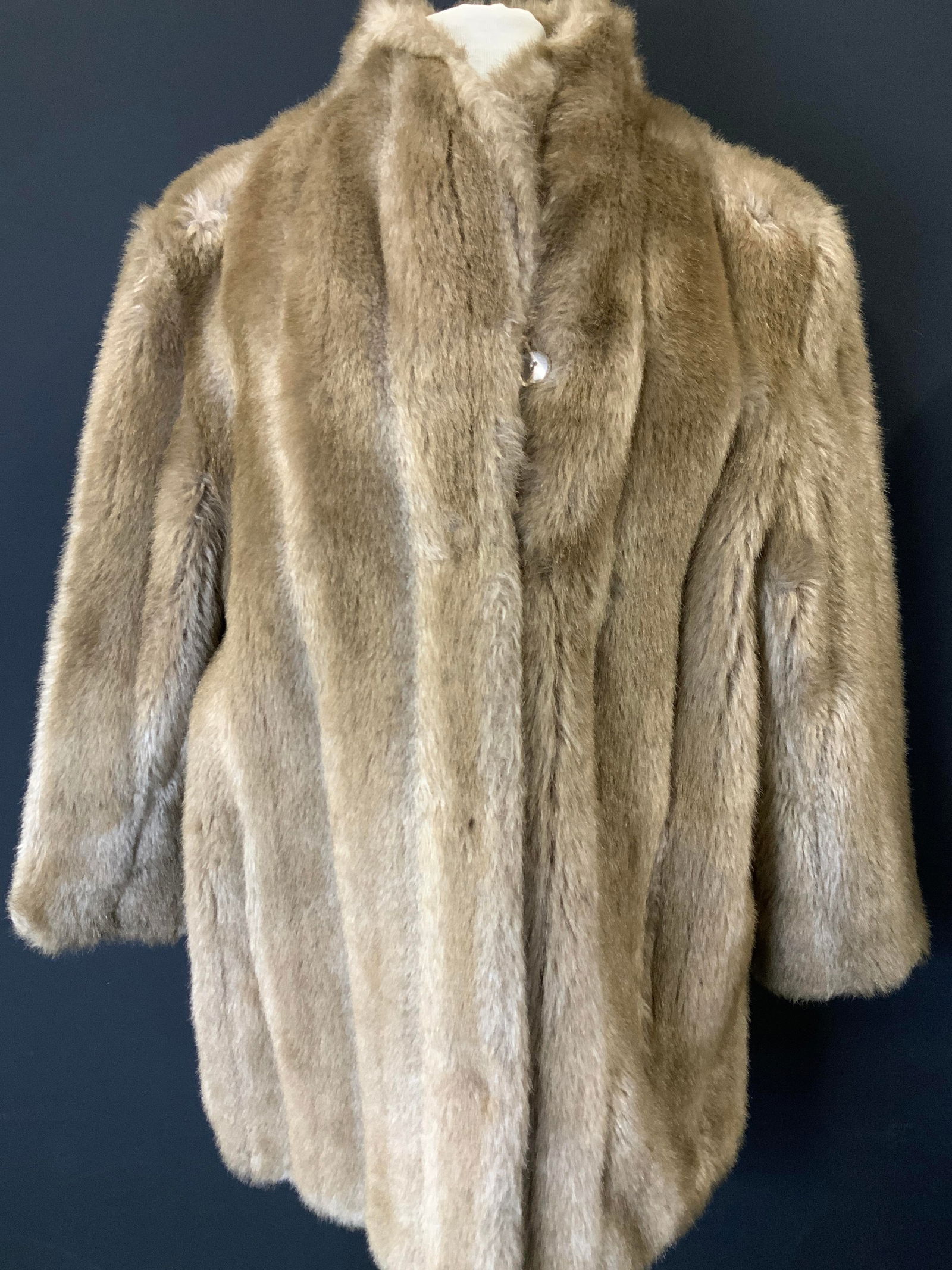 Vintage Faux Fur Coat, Made in USA (1 of 9)