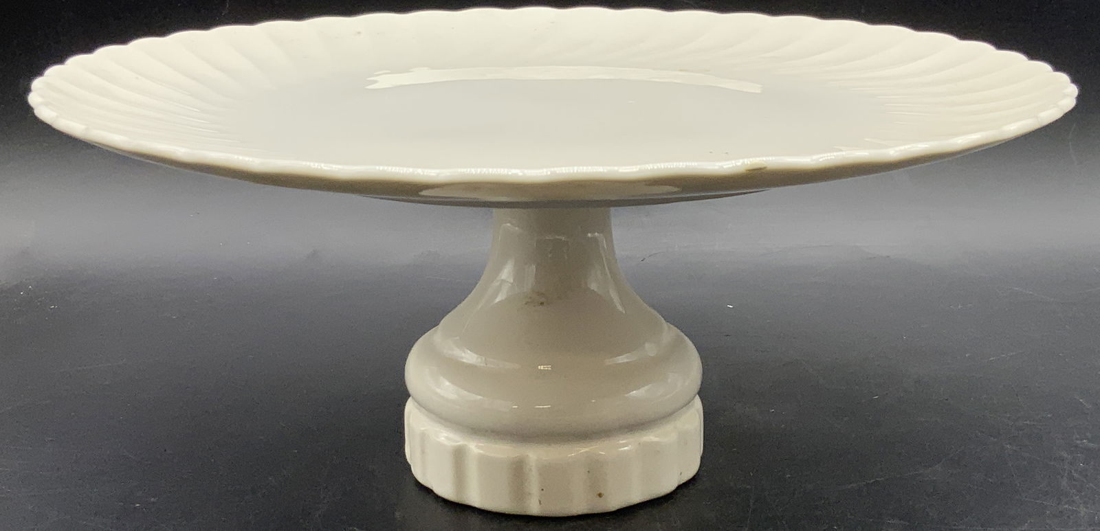 White Ceramic Pedestal Plate (1 of 7)
