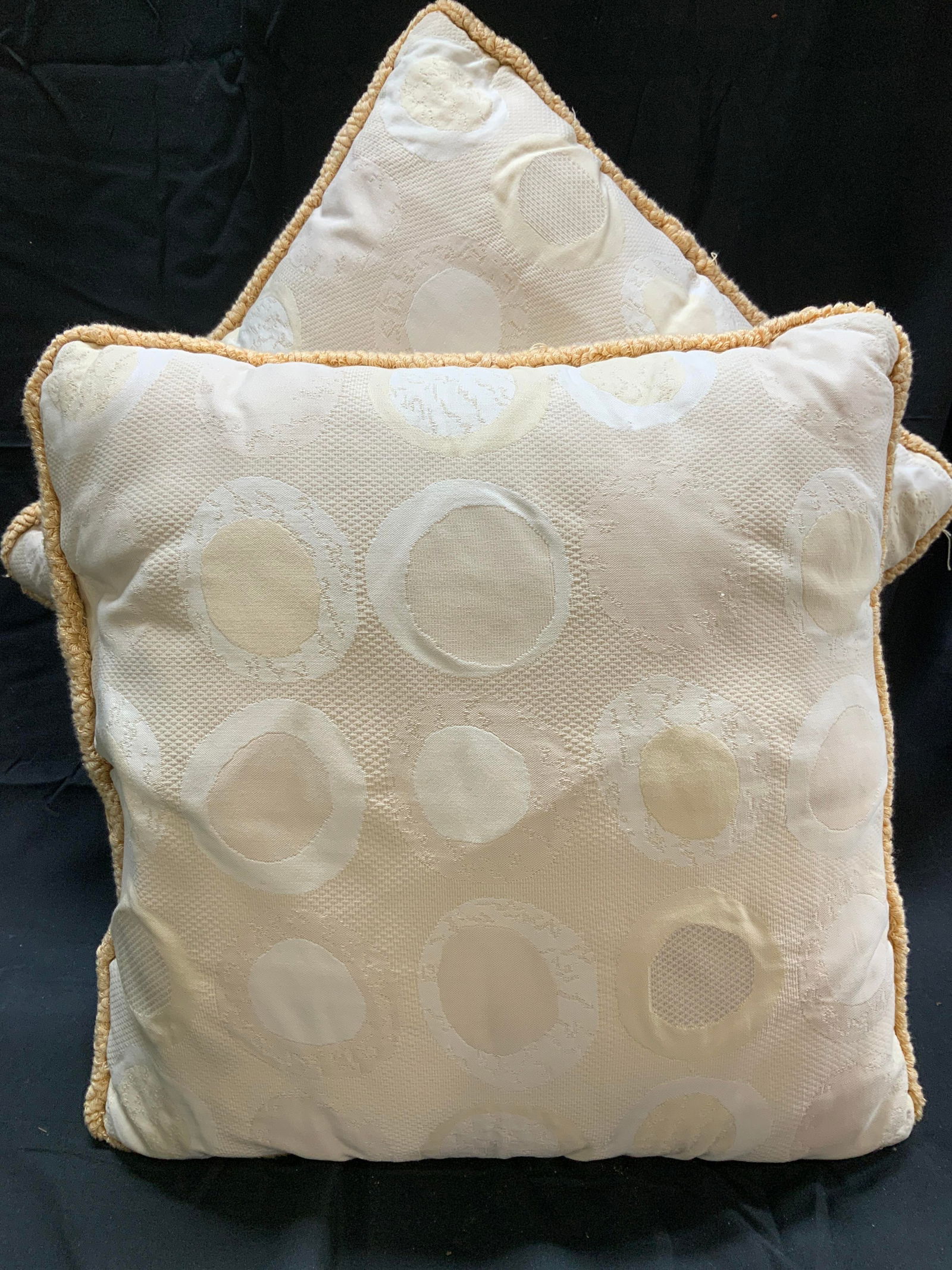 Pair Custom Made Toss Pillows in Cream (1 of 7)