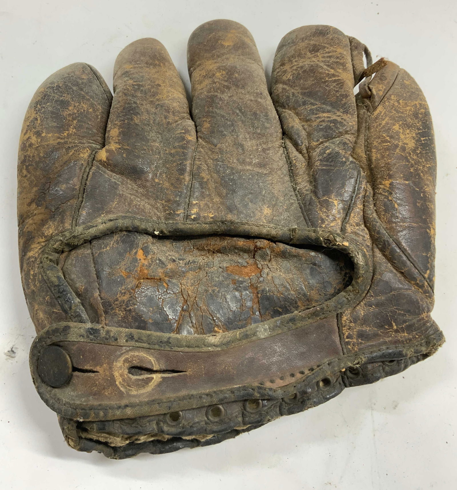 Antique Leather Baseball Mitt Glove (1 of 6)