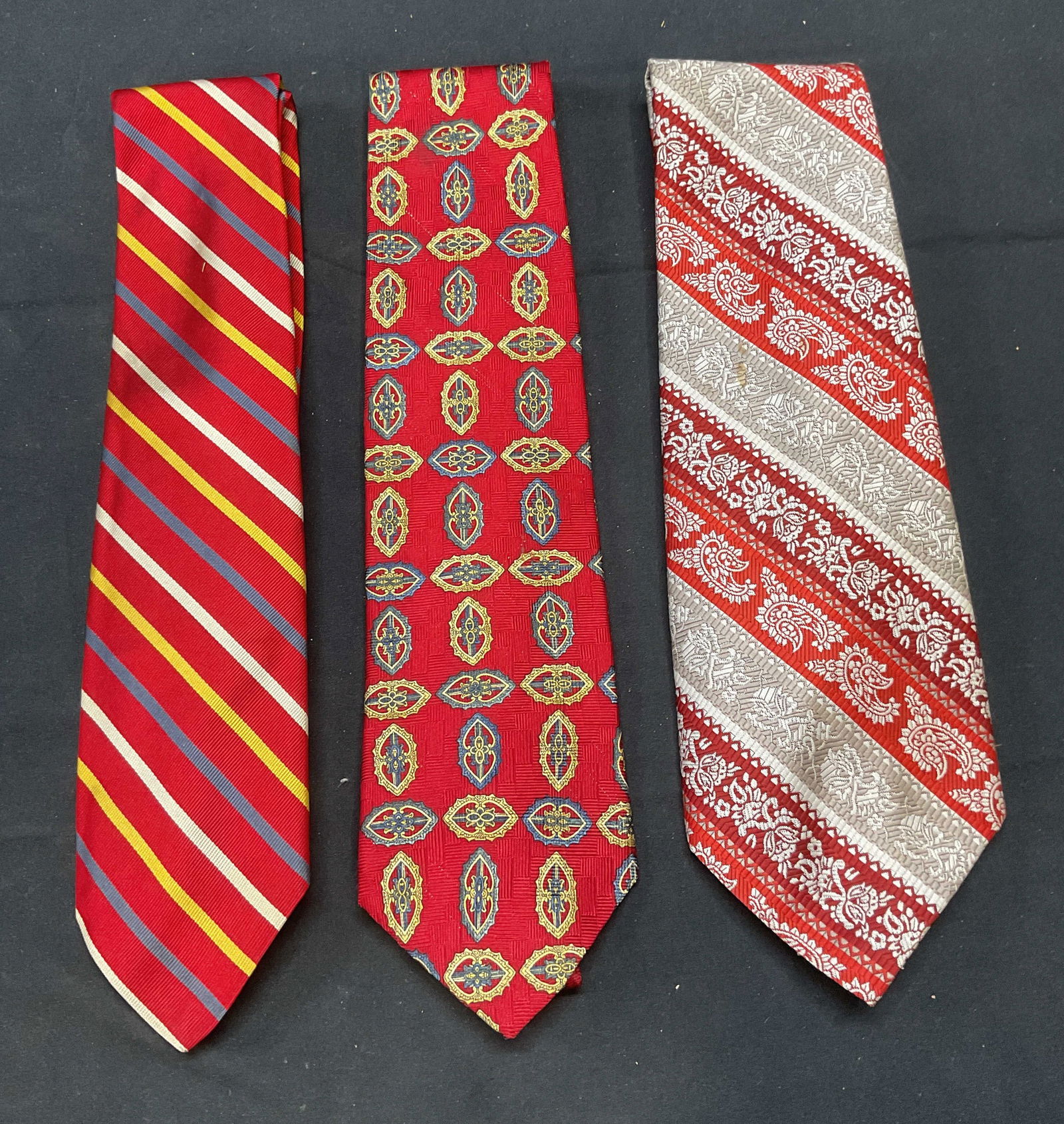 Lot 3 Robert TALBOTT Bill Winn Red Silk Tie + (1 of 7)