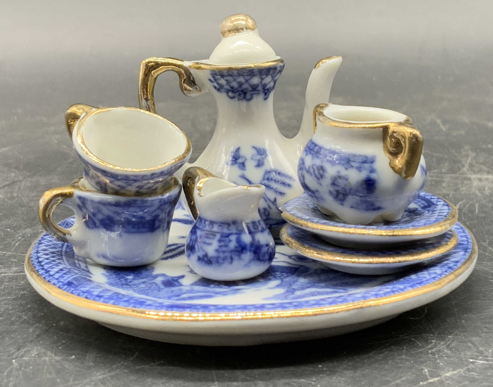 Lot 8 Ceramic Dollhouse Tea Service, Plates & More (1 of 9)