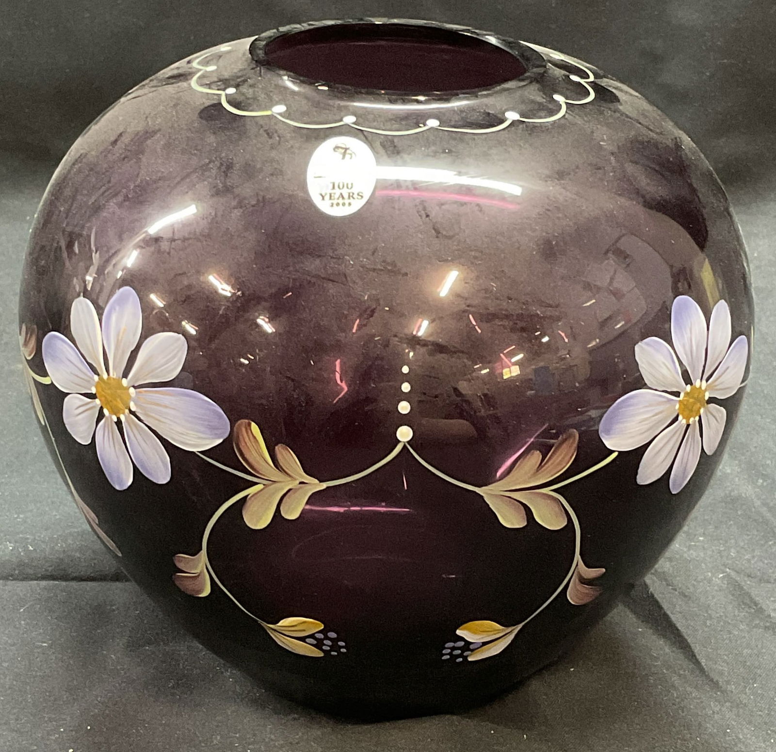 Fenton Amethyst Art Glass Floral Vase (1 of 6)